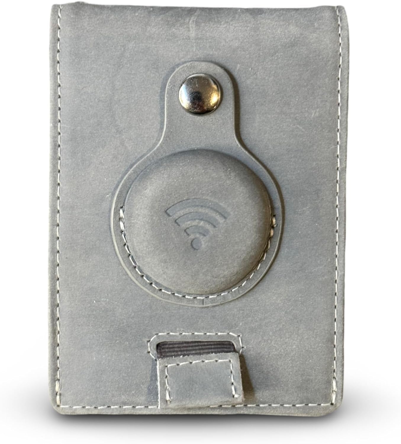Genuine Leather AirTag Wallet - Slim RFID Blocking Bifold with Secure Card Slots