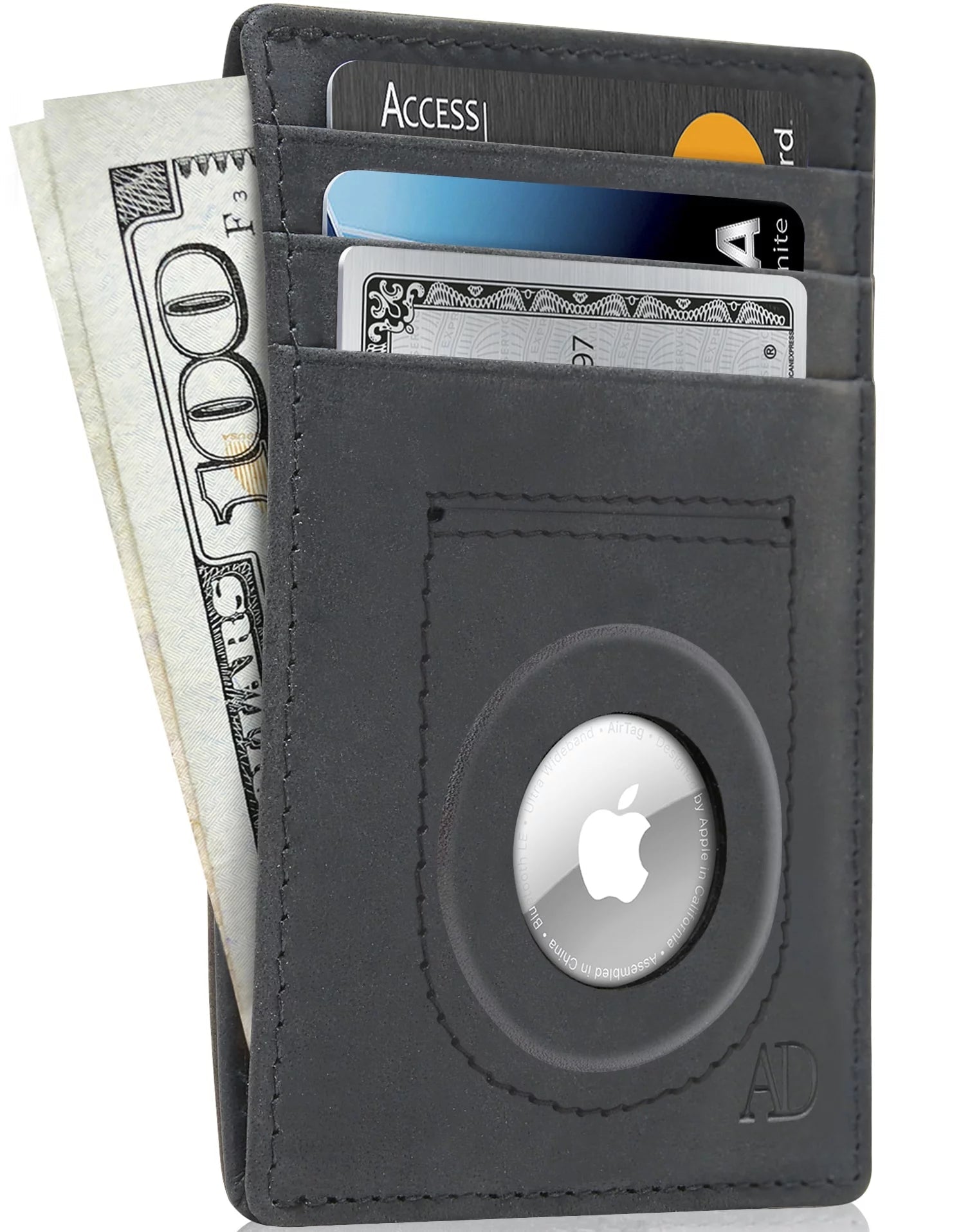 Genuine Leather AirTag Wallet with RFID Blocking for Men & Women - Abbycart