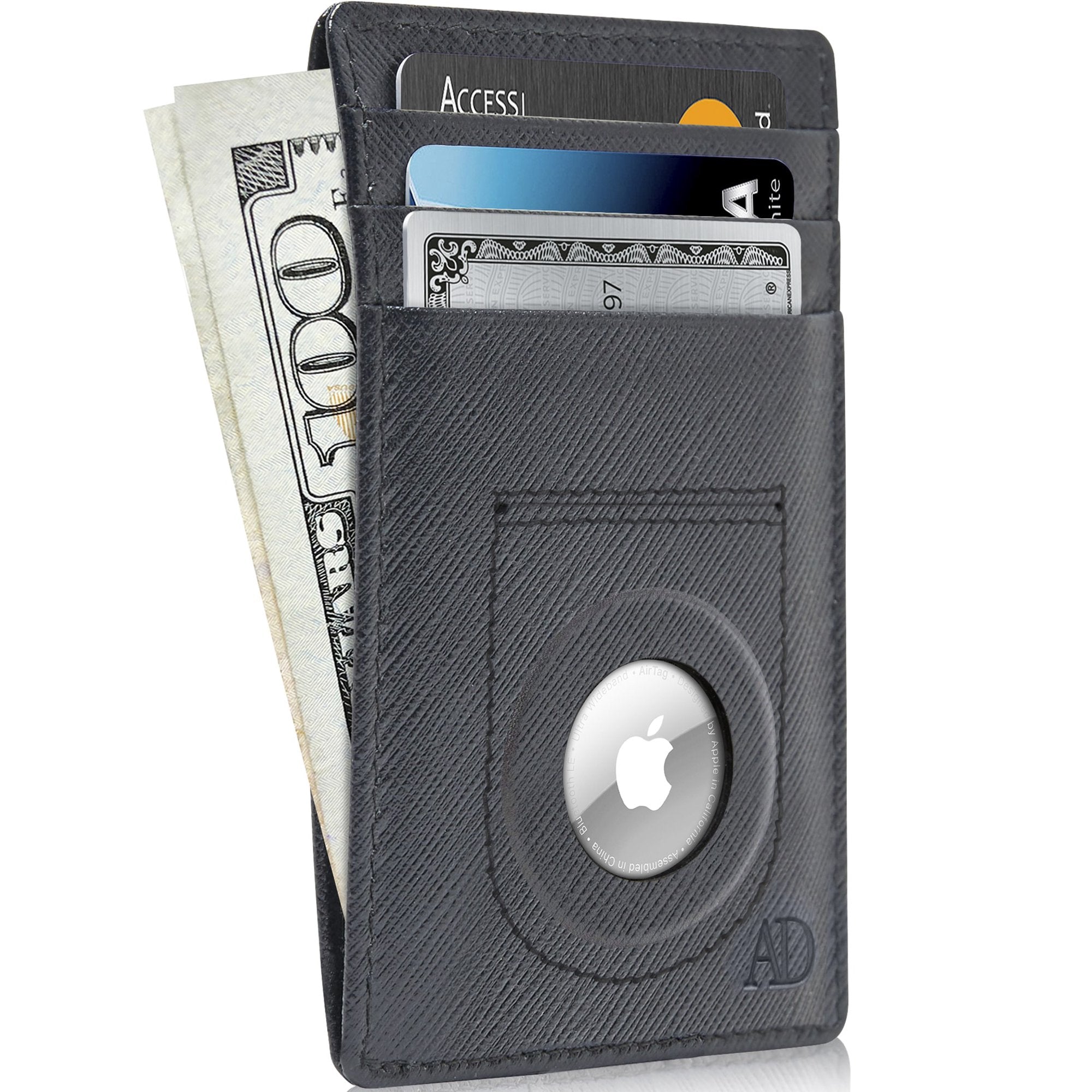 Genuine Leather AirTag Wallet with RFID Blocking for Men & Women - Abbycart