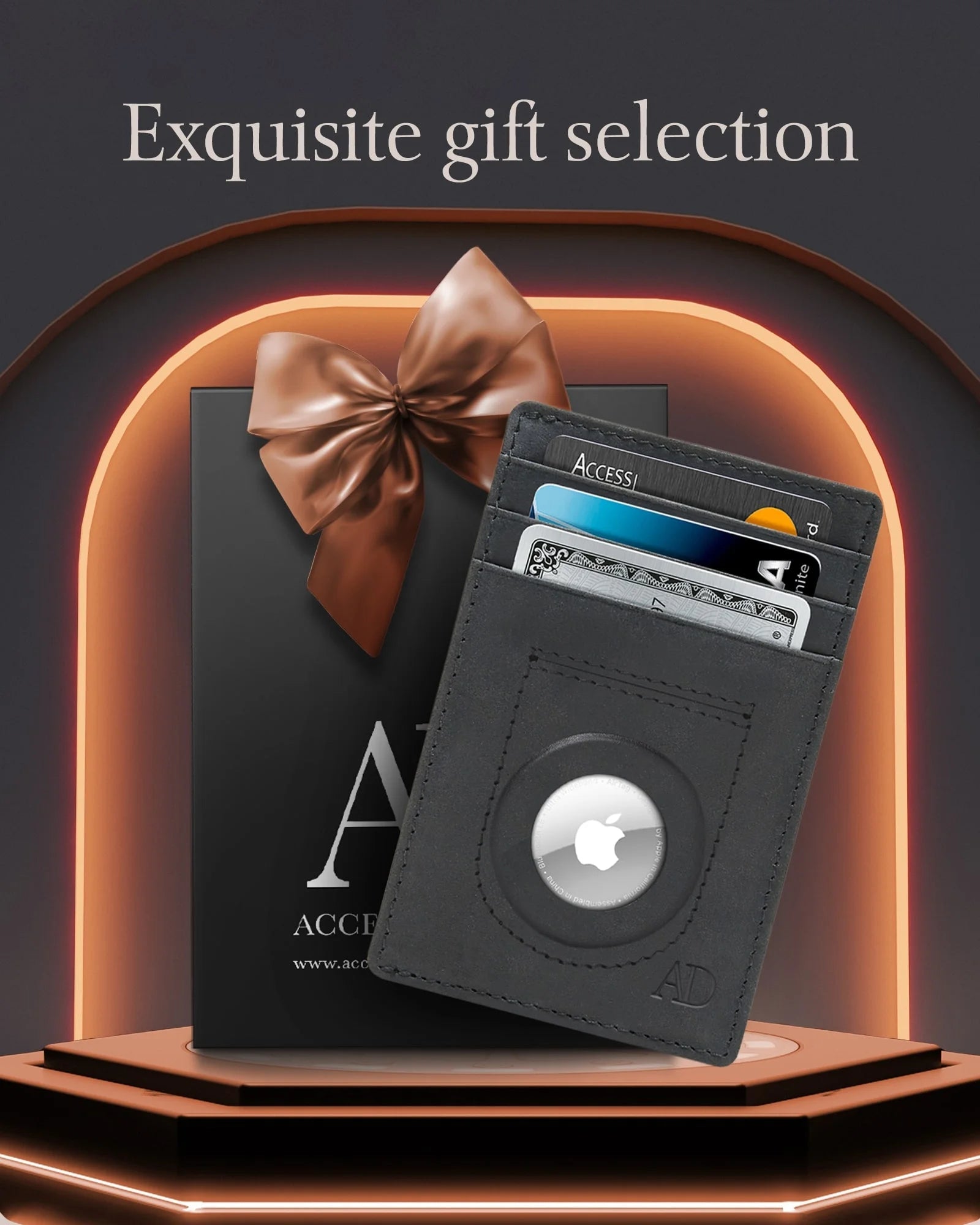 Genuine Leather AirTag Wallet with RFID Blocking for Men & Women - Abbycart