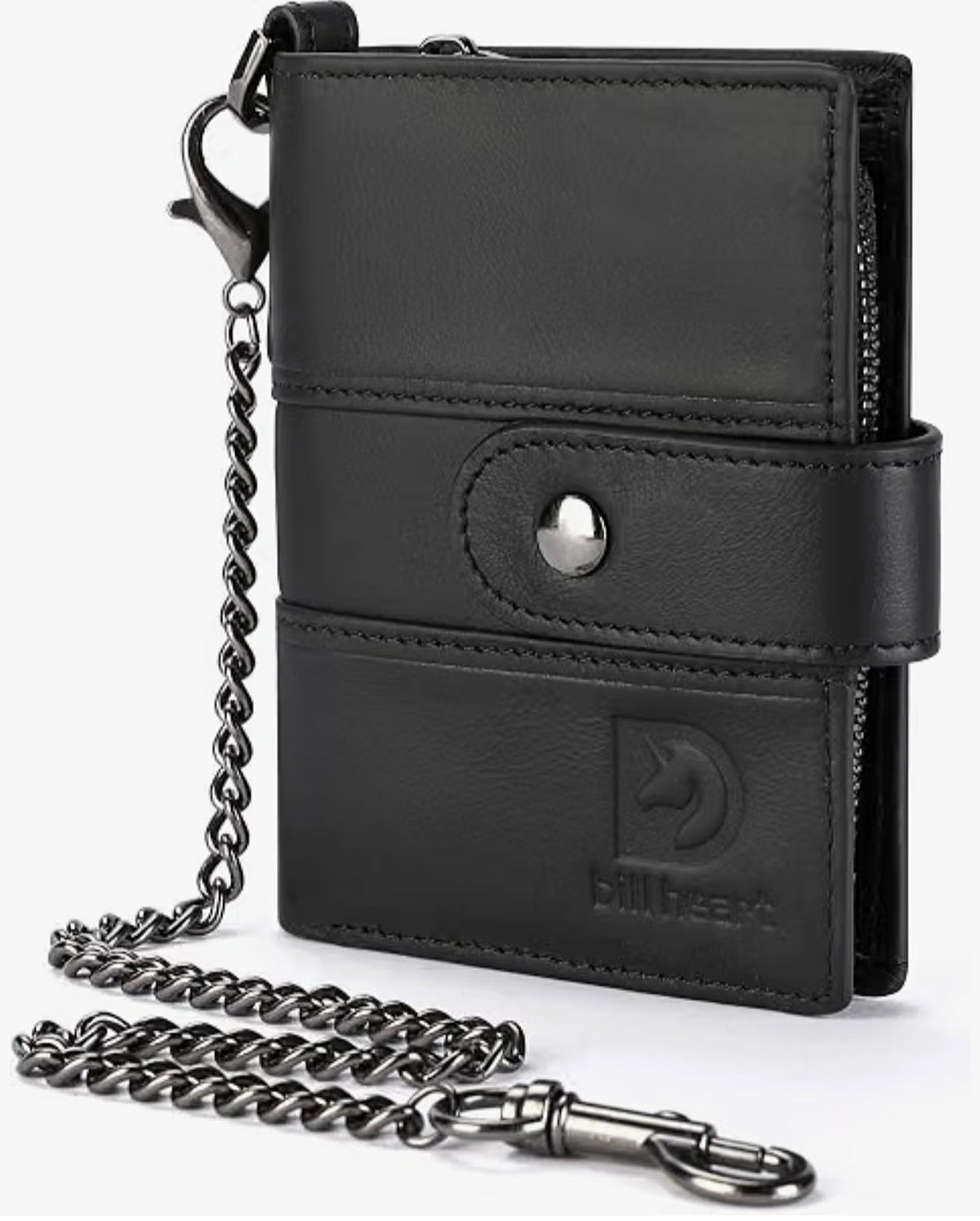 Genuine Leather Chain Wallet for Men RFID Blocking Biker Wallet