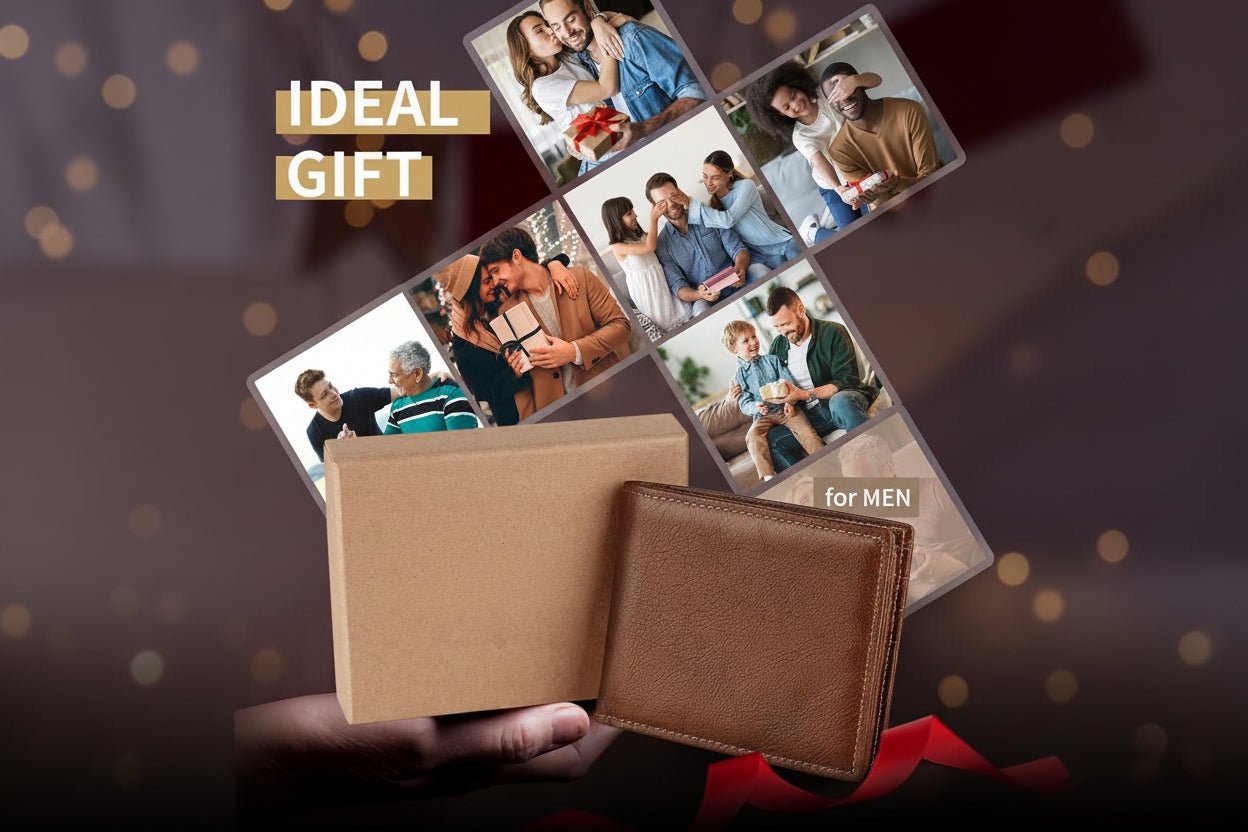 Genuine Leather Men’s RFID Blocking Bifold Wallet with 13 Card Slots