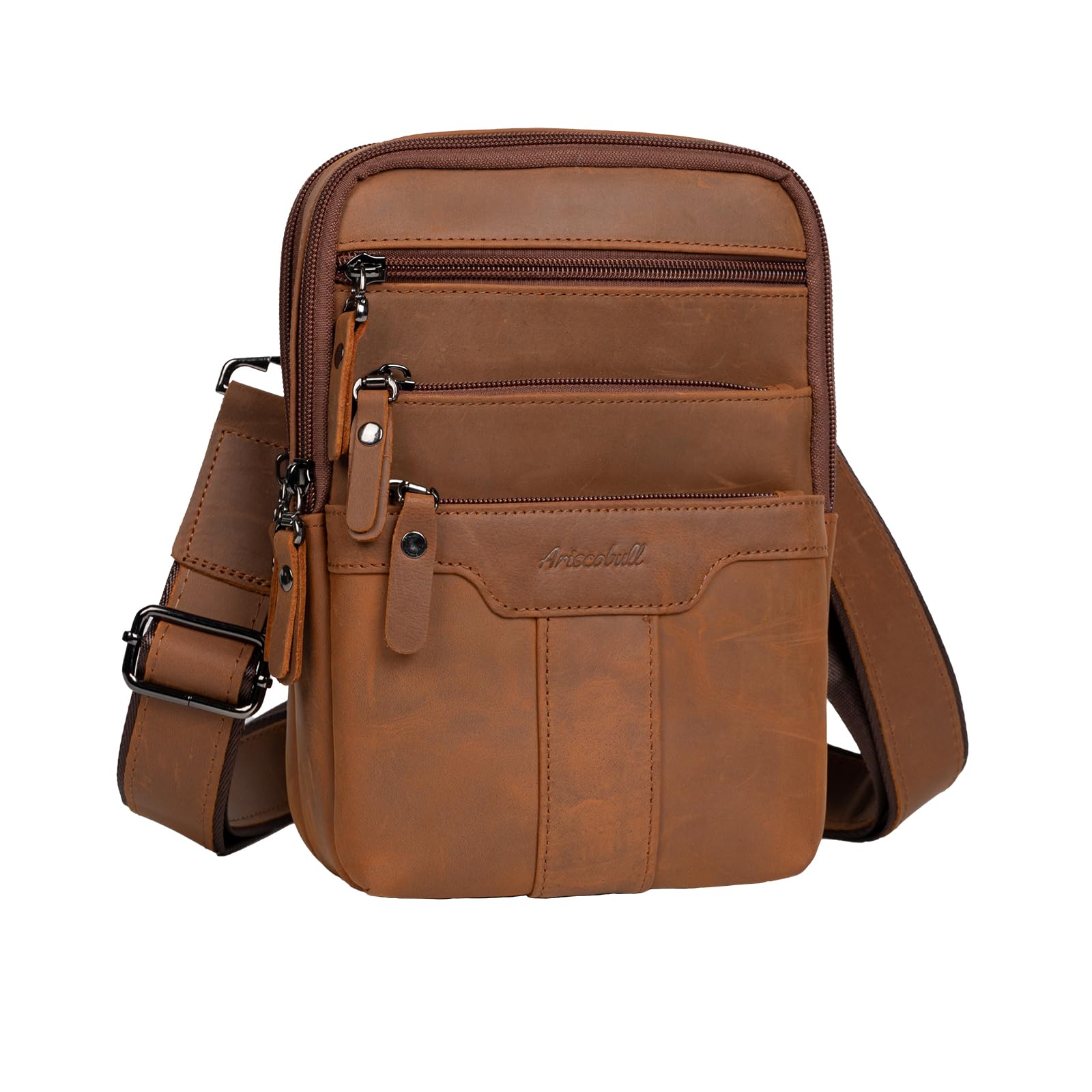 Genuine Leather Messenger Bag for Business, Laptop & Travel