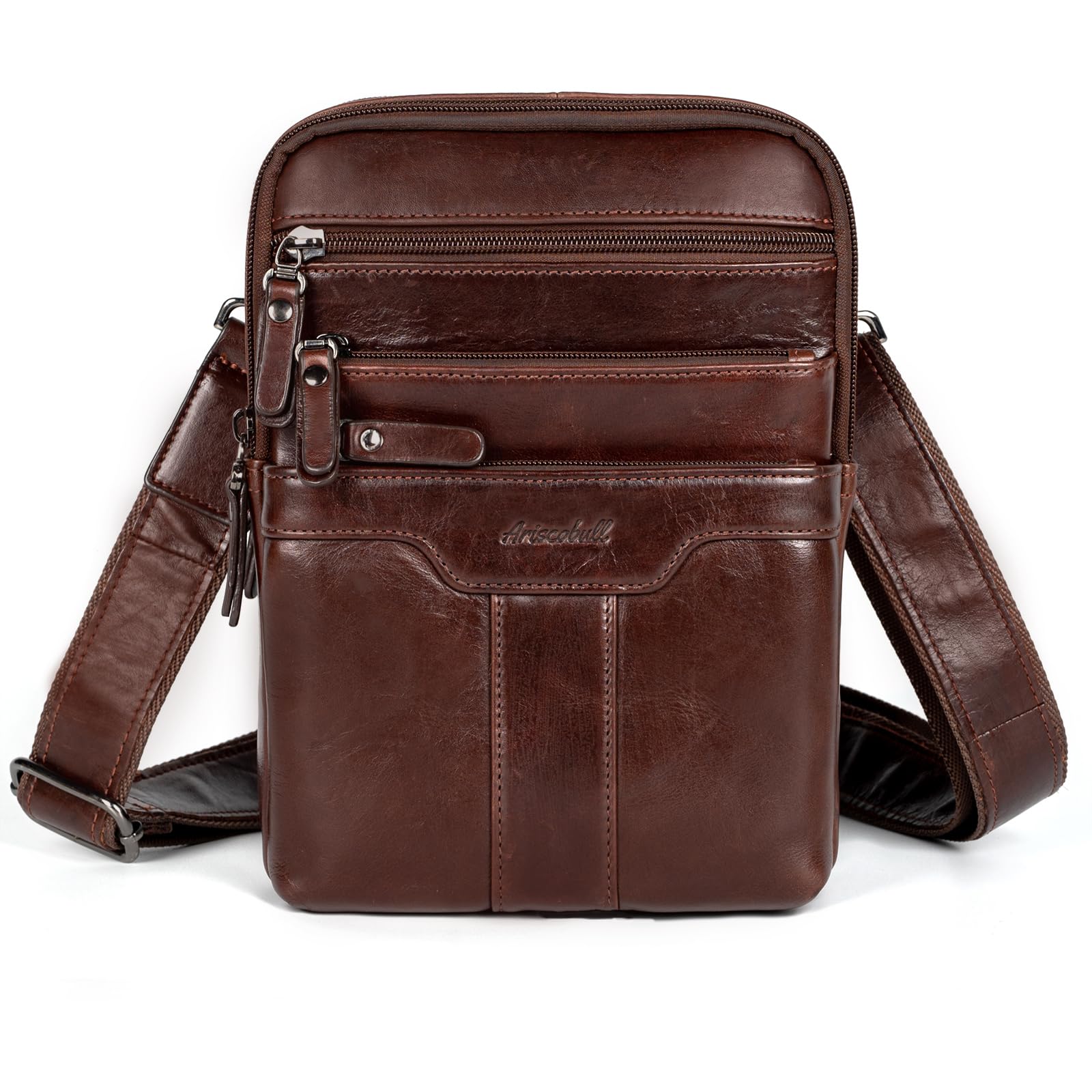 Genuine Leather Messenger Bag for Business, Laptop & Travel