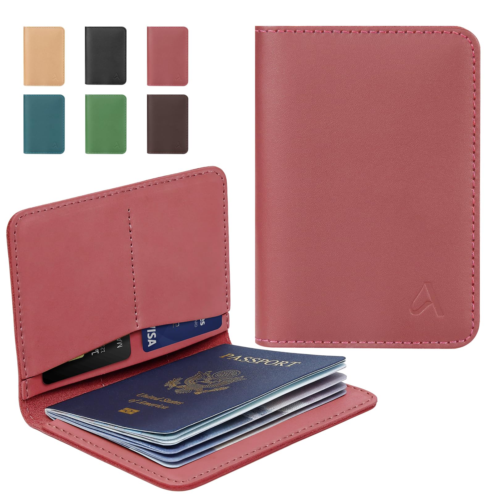 Genuine Leather Passport Holder with AirTag Slot – Travel Wallet & Airport Essentials - Abbycart