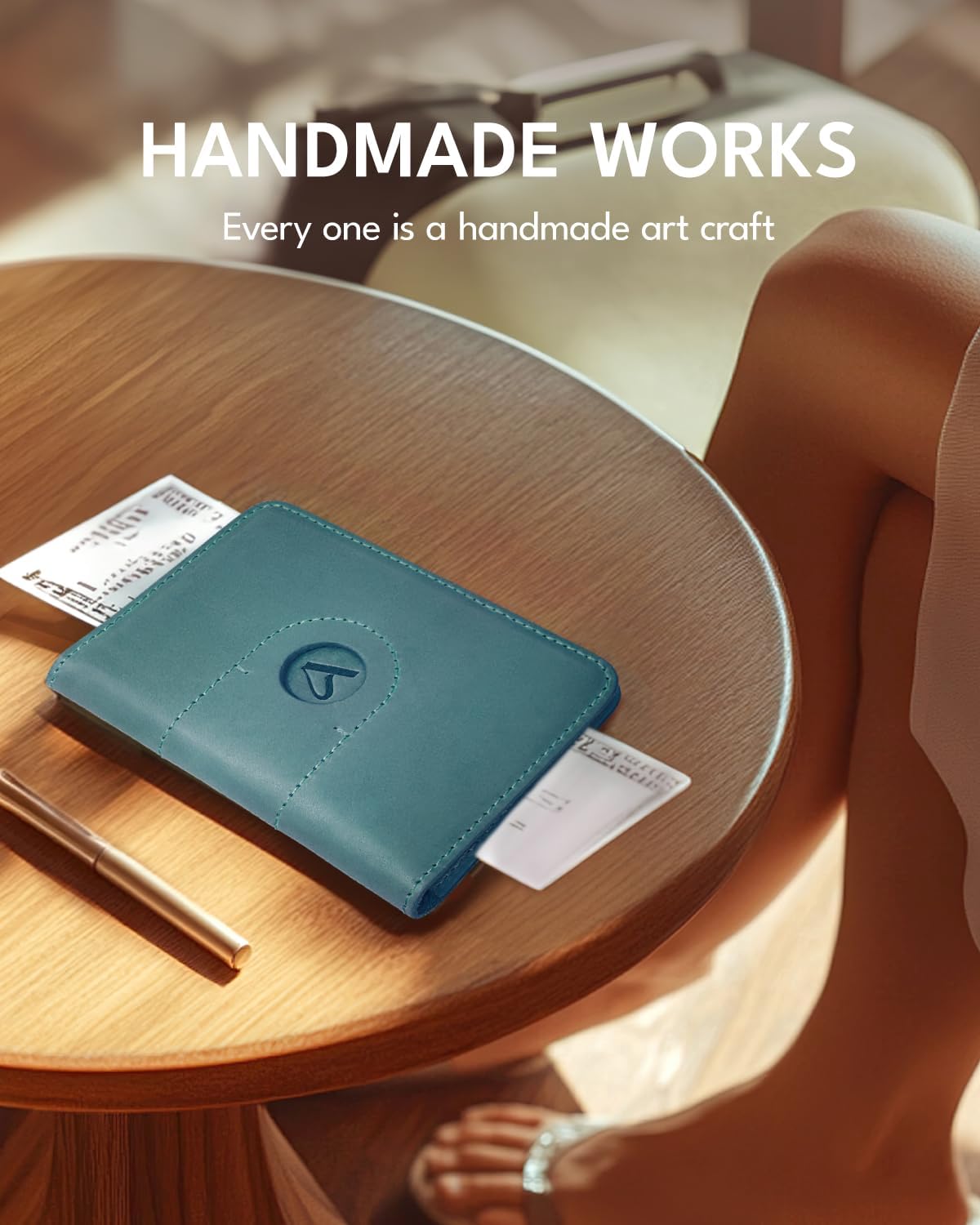 Genuine Leather Passport Holder with AirTag Slot – Travel Wallet & Airport Essentials - Abbycart