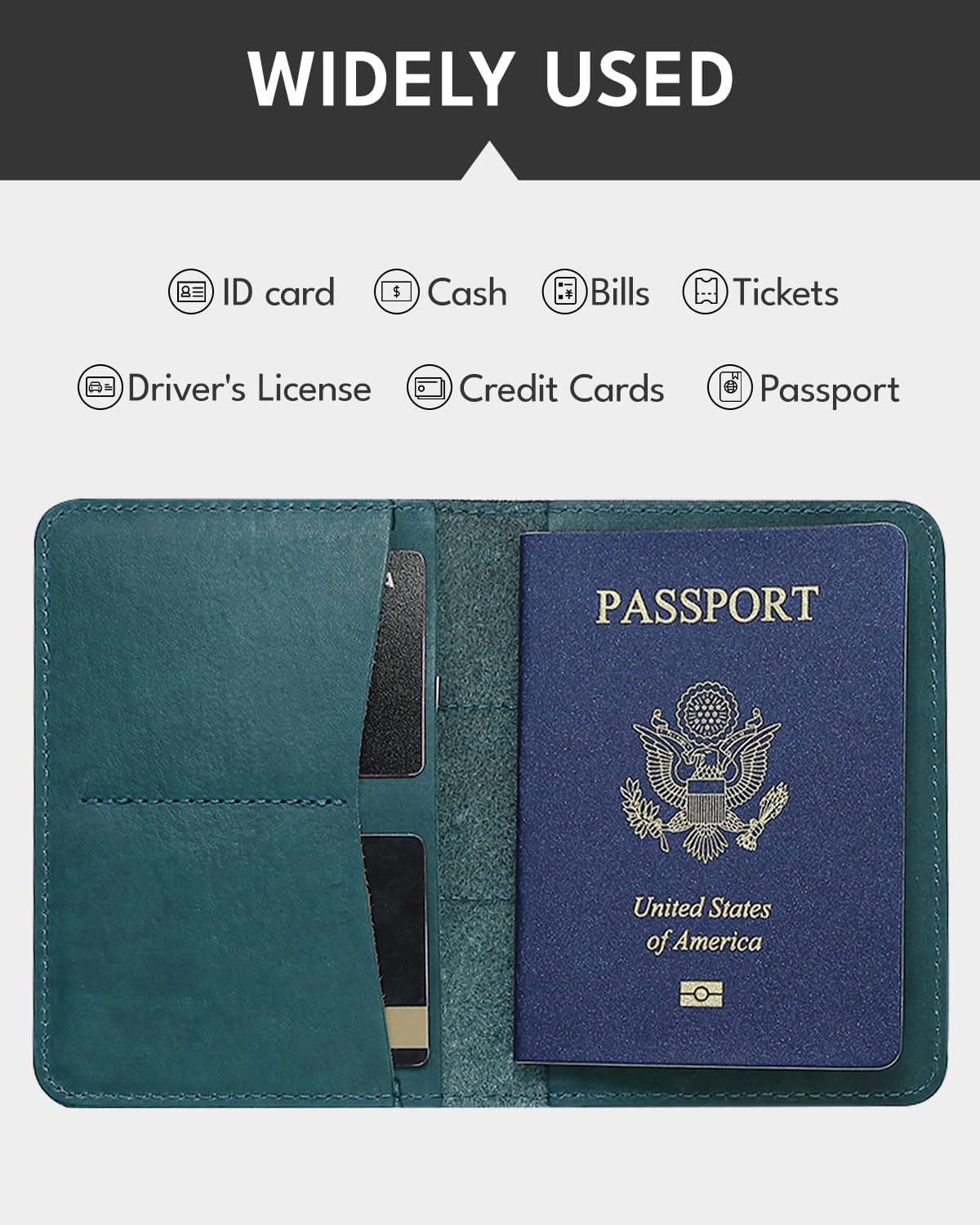 Genuine Leather Passport Holder with AirTag Slot – Travel Wallet & Airport Essentials - Abbycart