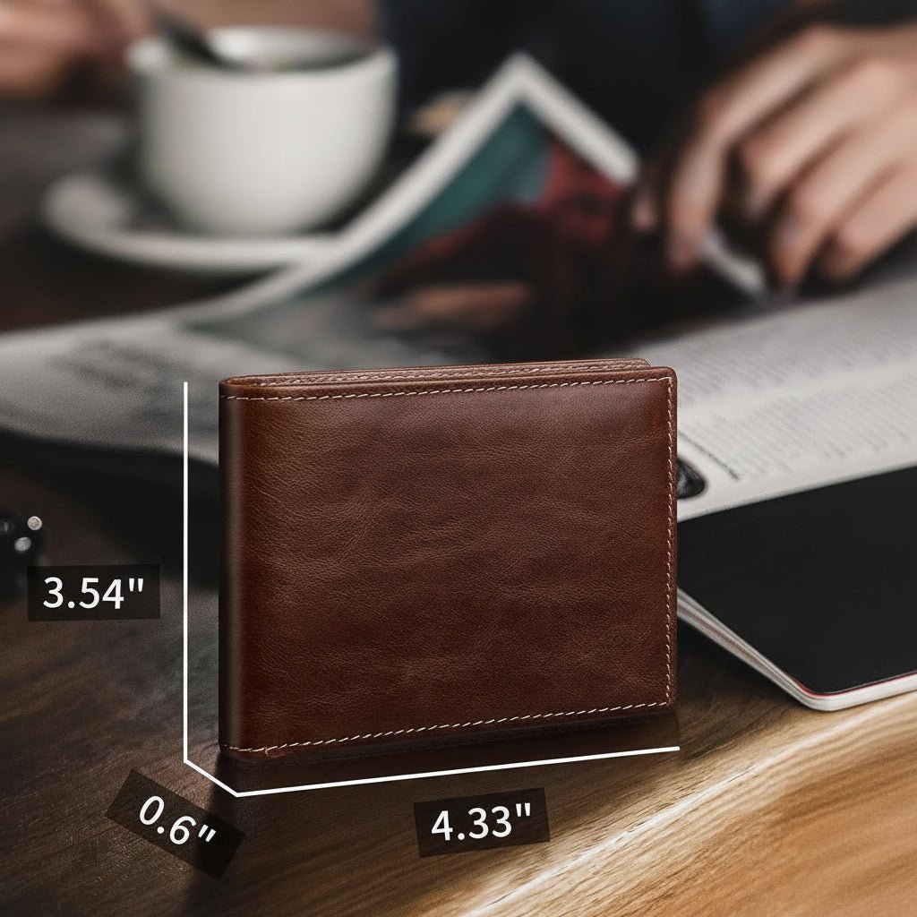 Artpaxy Mens Wallet Bifold Genuine Leather RFID Blocking Wallet for Men with 1 ID Window 13 Card Holders 2 cash pockets 1 Gift Box