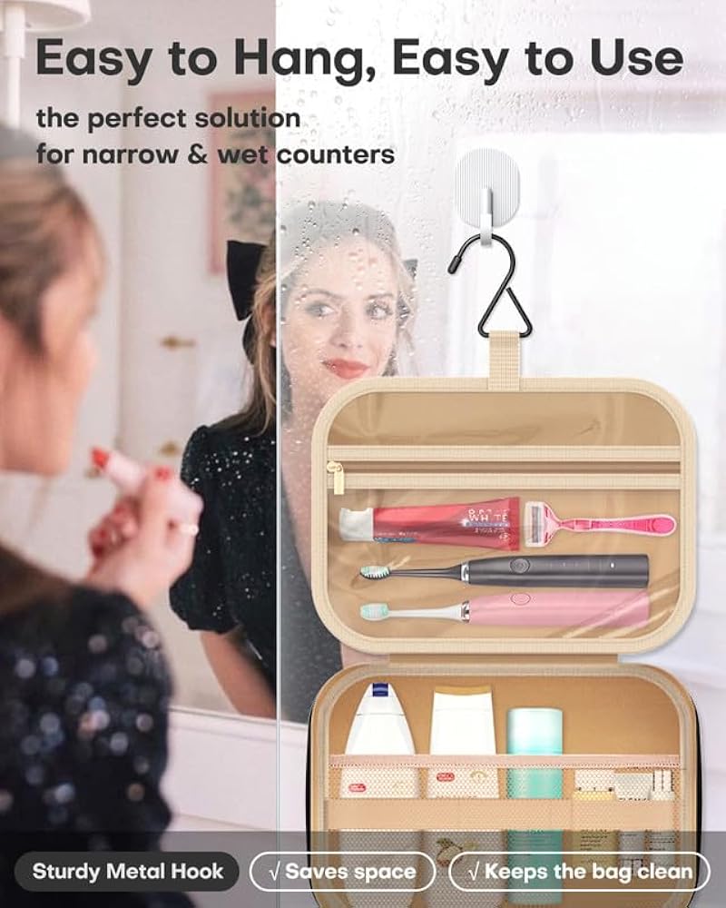 Hanging Toiletry Bag for Women & Men, Waterproof Travel Organizer
