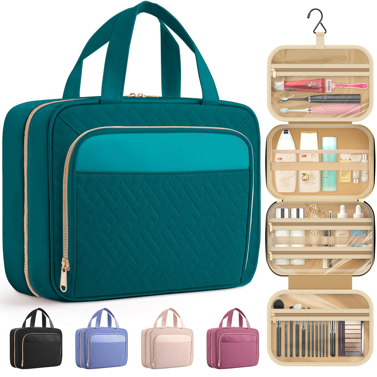 Hanging Toiletry Bag for Women & Men, Waterproof Travel Organizer