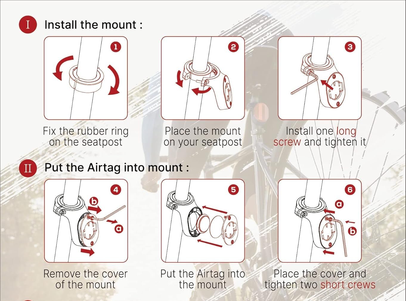 Hidden Airtag Bike Mount - Anti - Theft Seatpost Holder with Reflector - Abbycart
