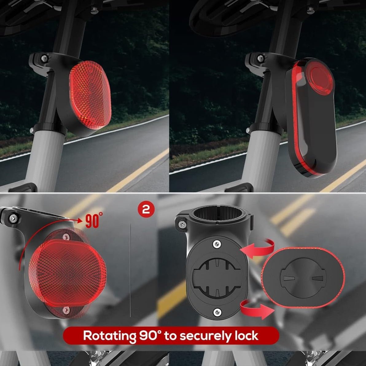 Hidden Airtag Bike Mount - Anti - Theft Seatpost Holder with Reflector - Abbycart