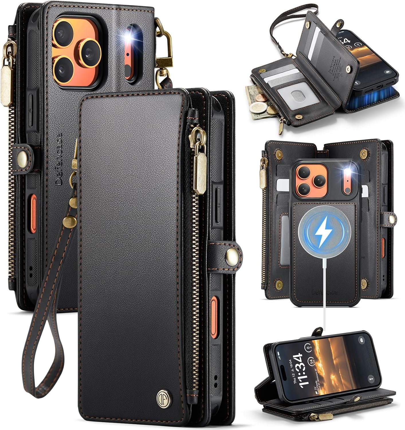 iPhone 17 Pro Max MagSafe Wallet Case RFID Card Holder