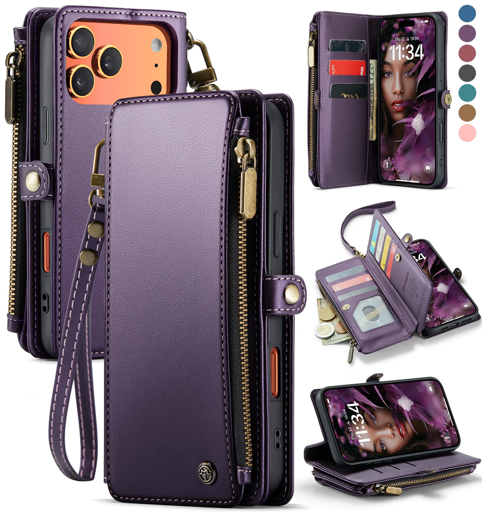 iPhone 17 Pro Max MagSafe Wallet Case RFID Card Holder