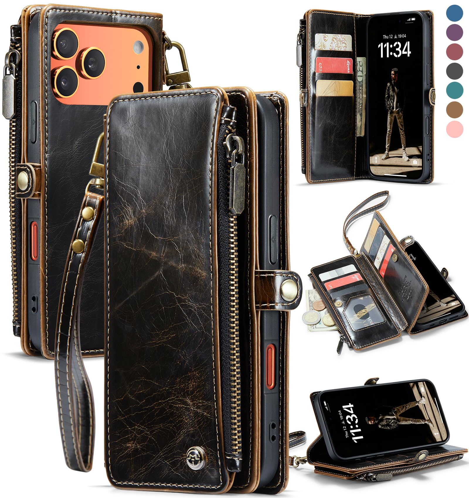 iPhone 17 Pro Max MagSafe Wallet Case RFID Card Holder