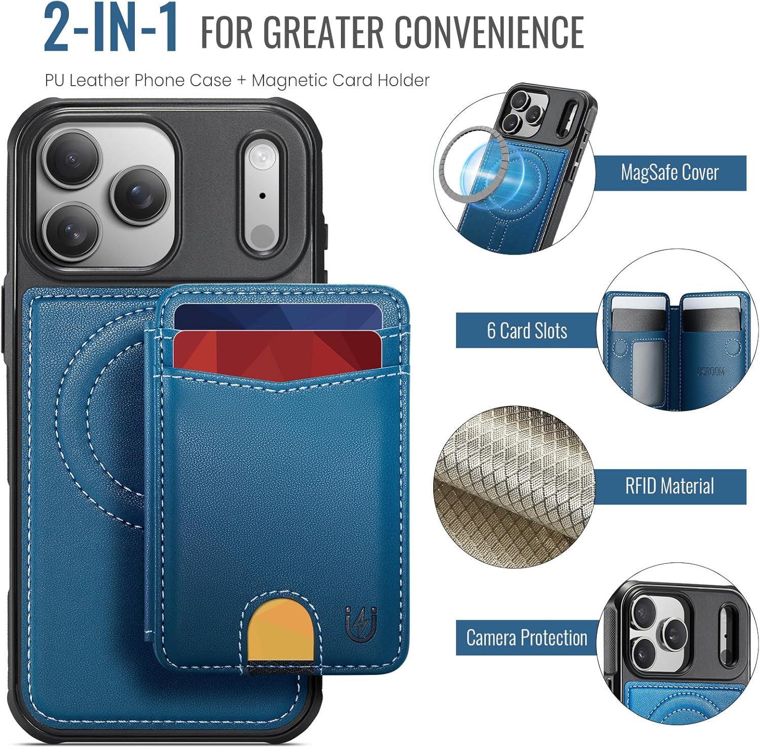 iPhone 17 Pro Max Wallet Case – MagSafe RFID Blocking Card Holder - Abbycart