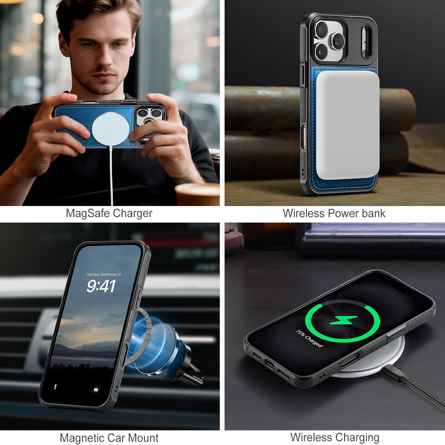 iPhone 17 Pro Max Wallet Case – MagSafe RFID Blocking Card Holder - Abbycart