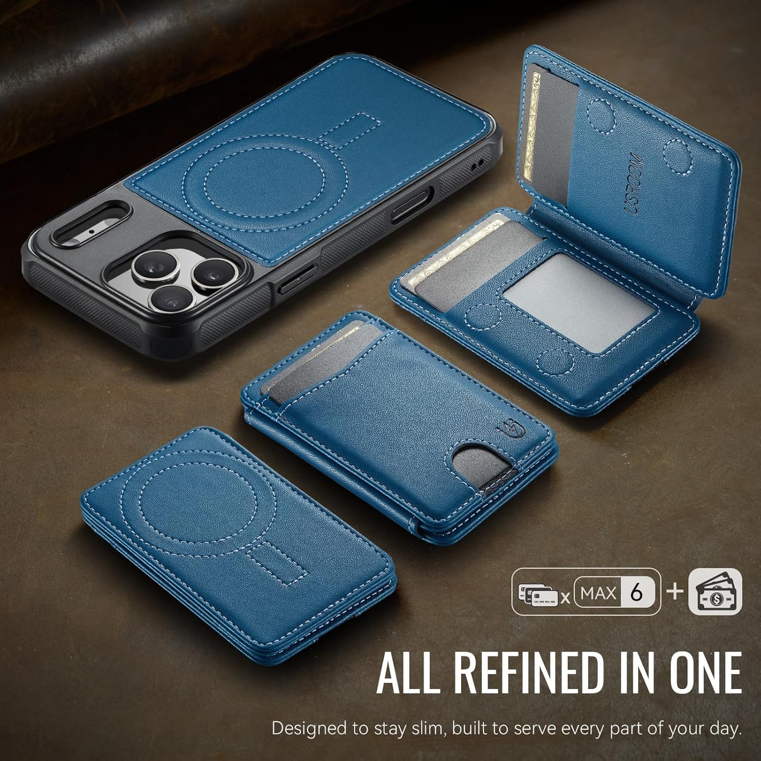 iPhone 17 Pro Max Wallet Case – MagSafe RFID Blocking Card Holder - Abbycart