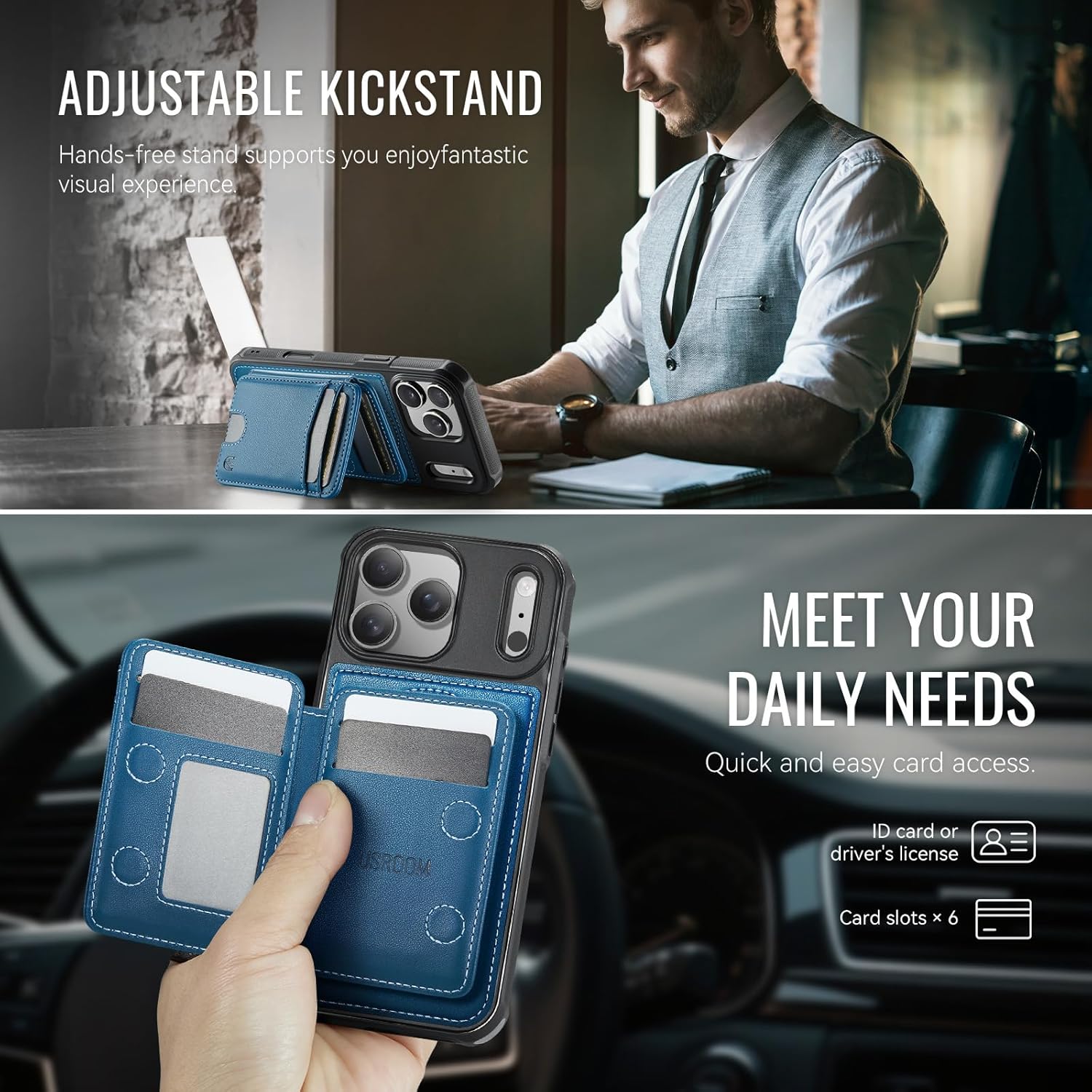 iPhone 17 Pro Max Wallet Case – MagSafe RFID Blocking Card Holder - Abbycart