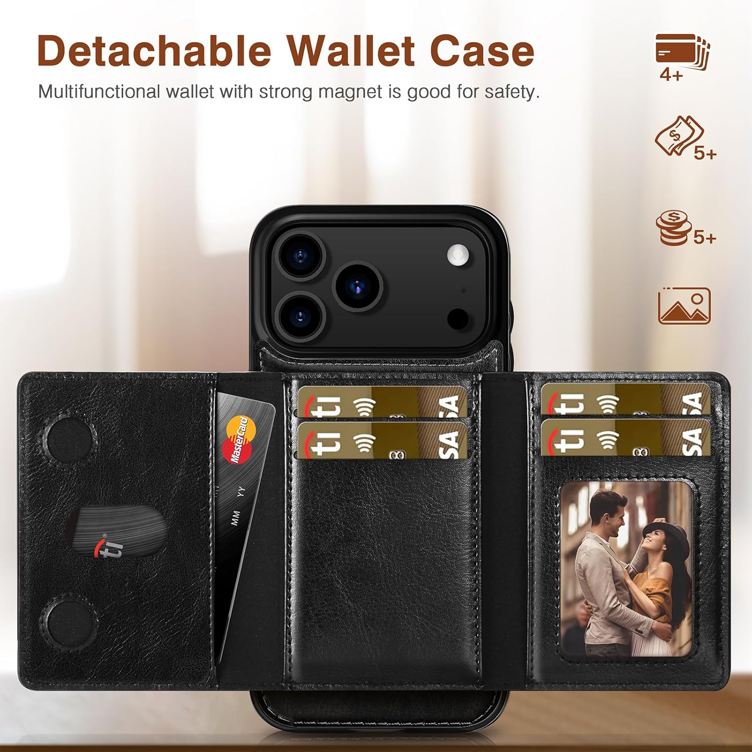 iPhone 17 Pro Max Wallet Case with AirTag Slot, RFID & MagSafe Kickstand - Abbycart