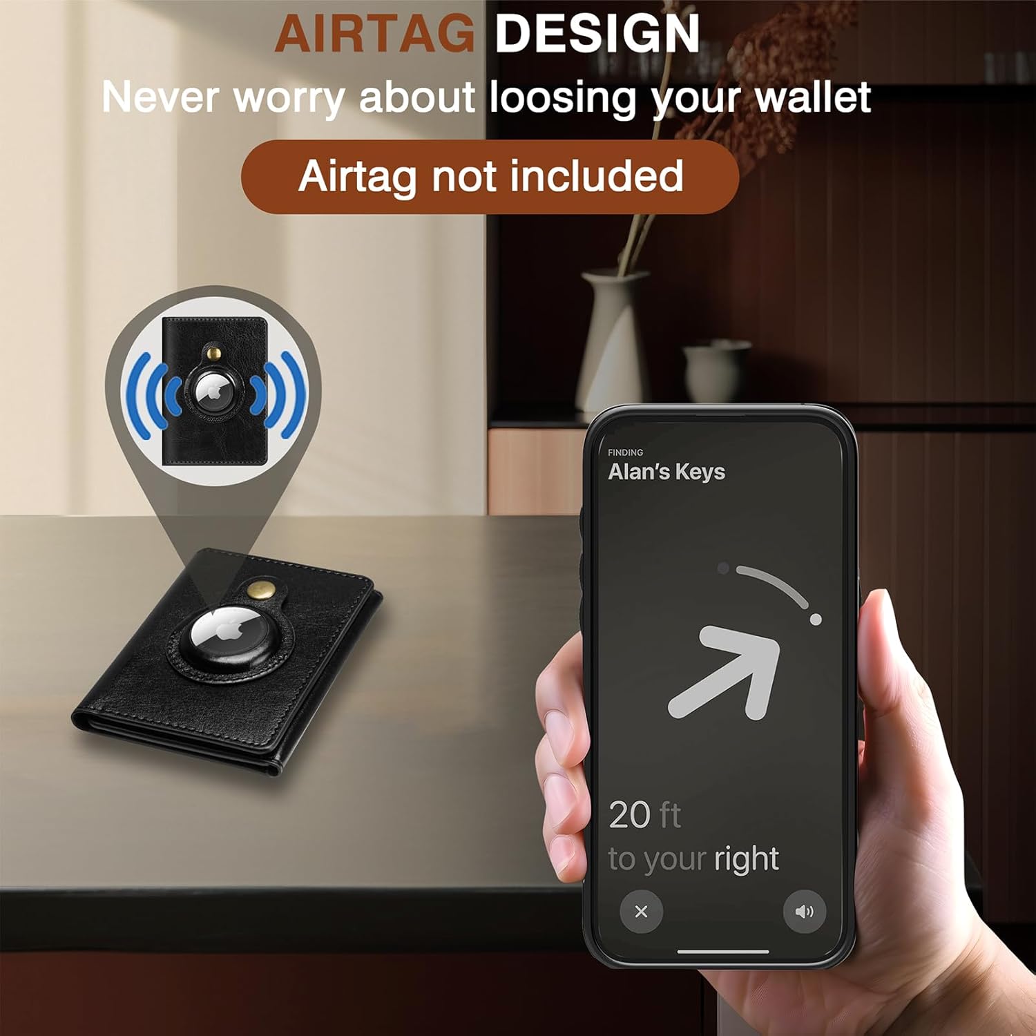 iPhone 17 Pro Max Wallet Case with AirTag Slot, RFID & MagSafe Kickstand - Abbycart