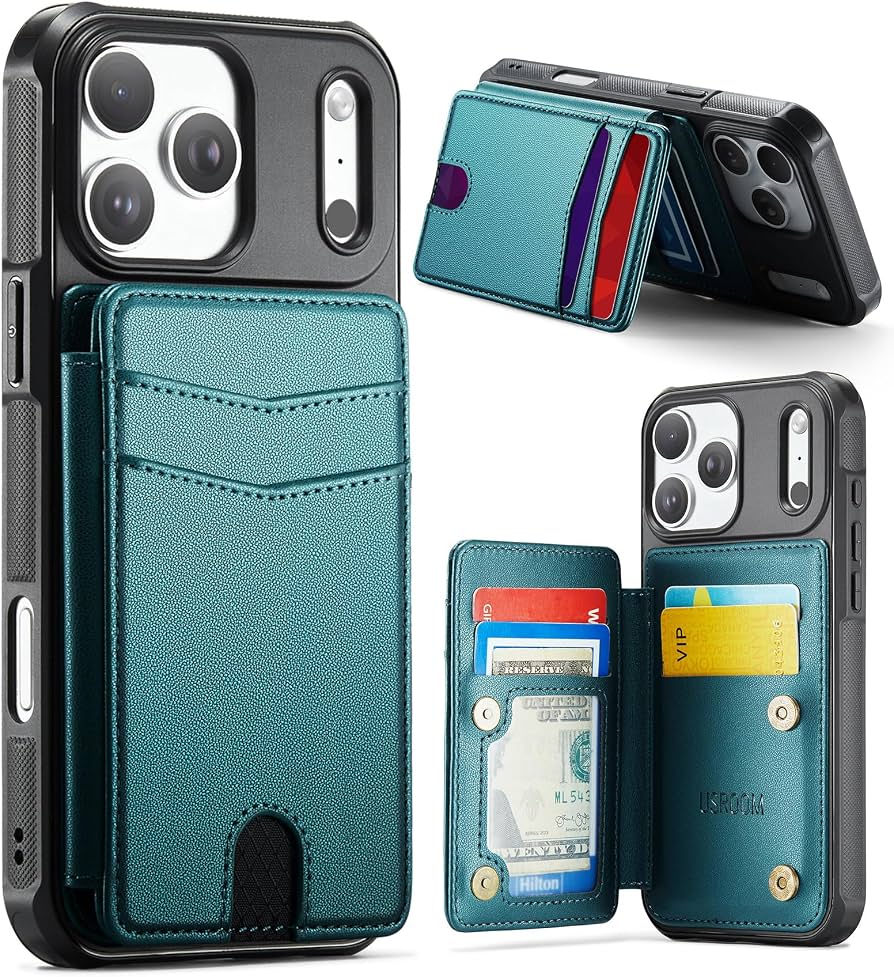 iPhone 18 Pro / Pro Max & 17 Pro / Pro Max Wallet Case – MagSafe RFID Blocking Card Holder
