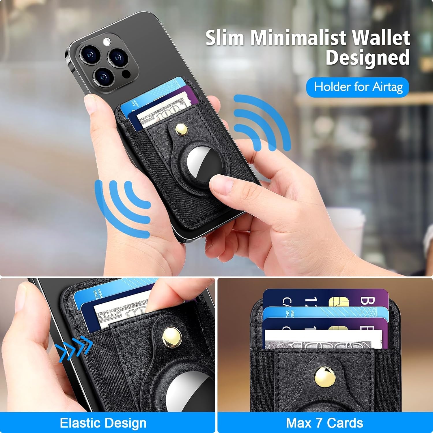 iPhone Leather MagSafe Wallet with AirTag Holder - Secure & Stylish - Abbycart