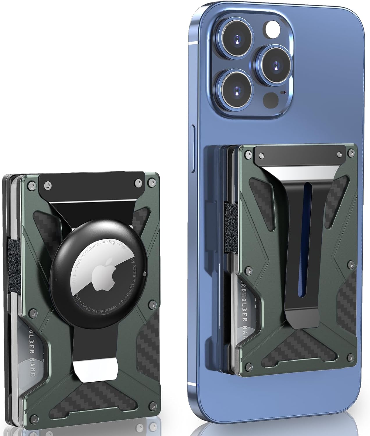 MagSafe Wallet with AirTag Holder – RFID Blocking, Strong Magnetic Hold, Minimalist Design for iPhone