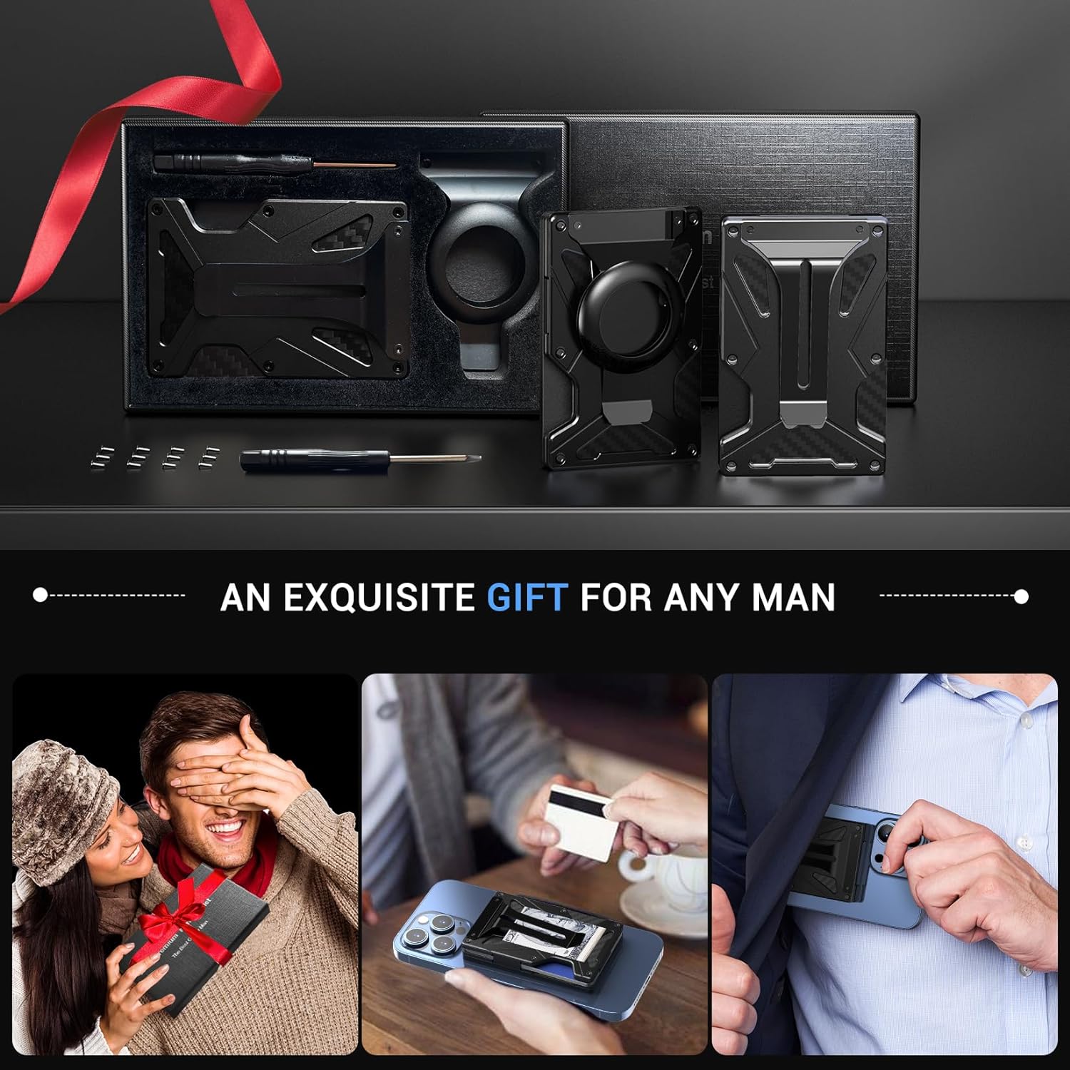 iPhone MagSafe Wallet Case with AirTag Holder - Secure Card and Money Clip for iPhone 12/13/14/15 - Abbycart