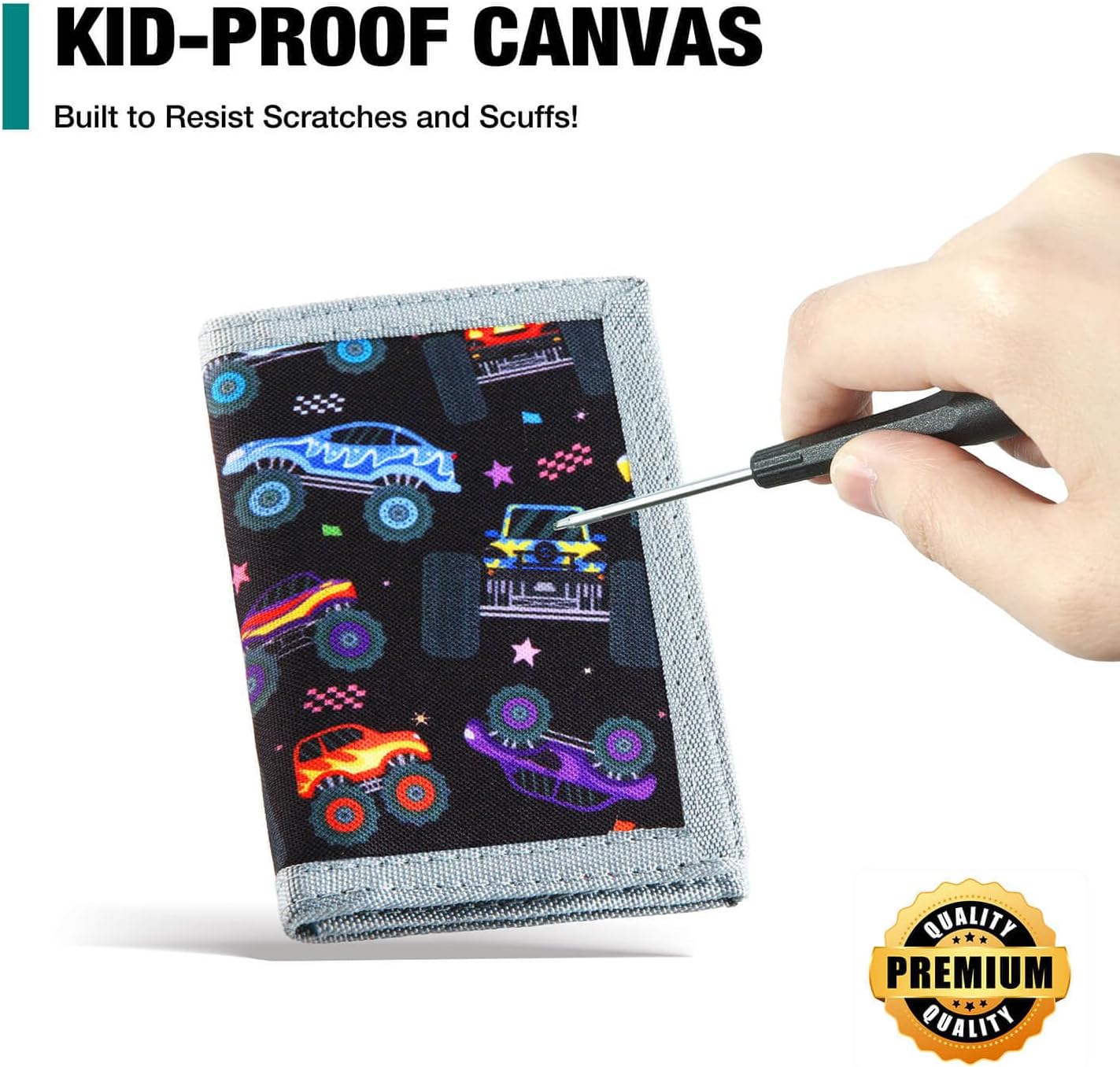Kids Wallet for Boys – Tri-Fold Wallet with Coin Pocket & Card Slots