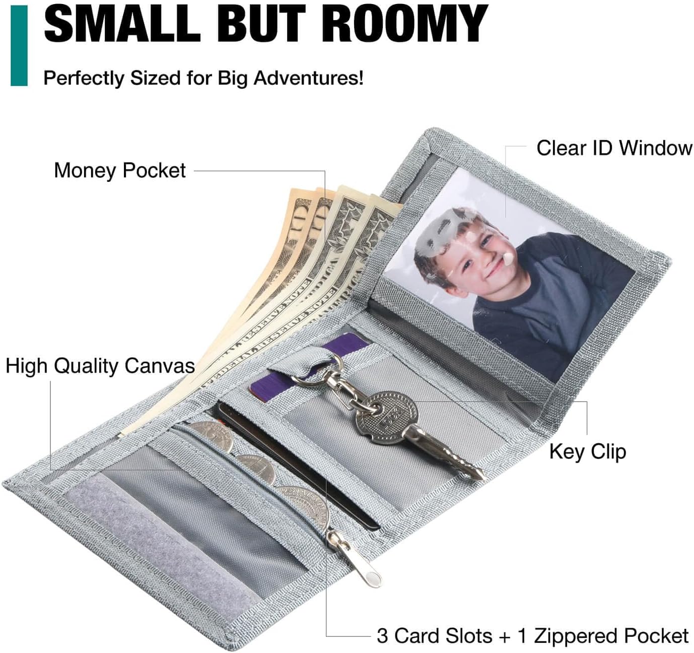 Kids Wallet for Boys – Tri-Fold Wallet with Coin Pocket & Card Slots