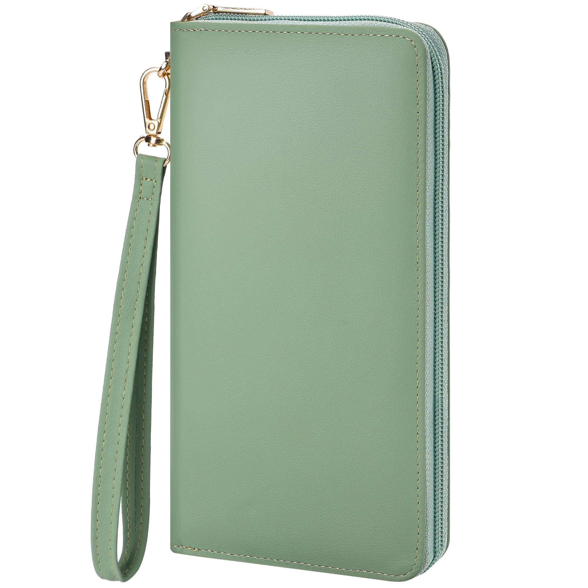 Large RFID Blocking Women’s Clutch Wallet with Wrist Strap & Zipper