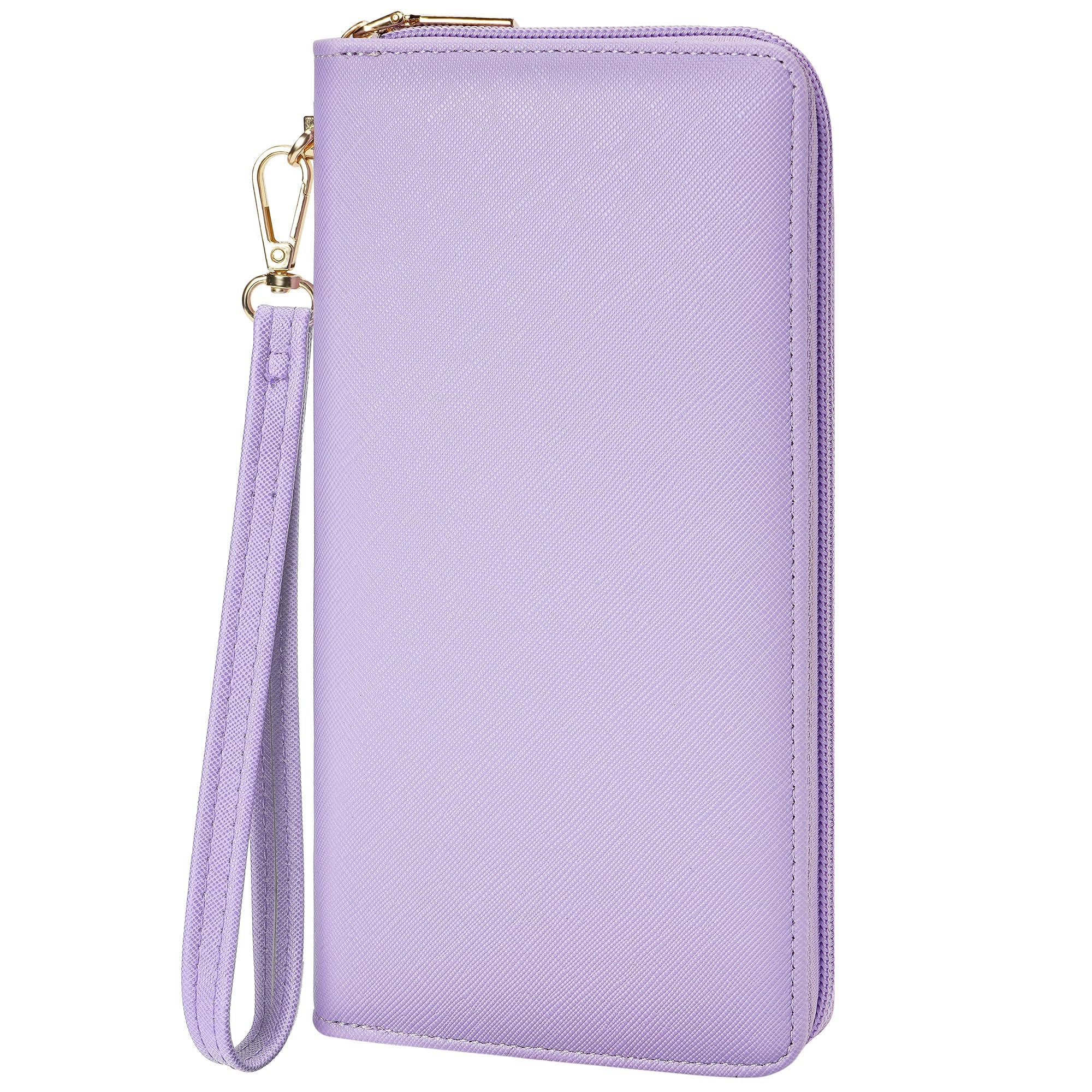 Large RFID Blocking Women’s Clutch Wallet with Wrist Strap & Zipper