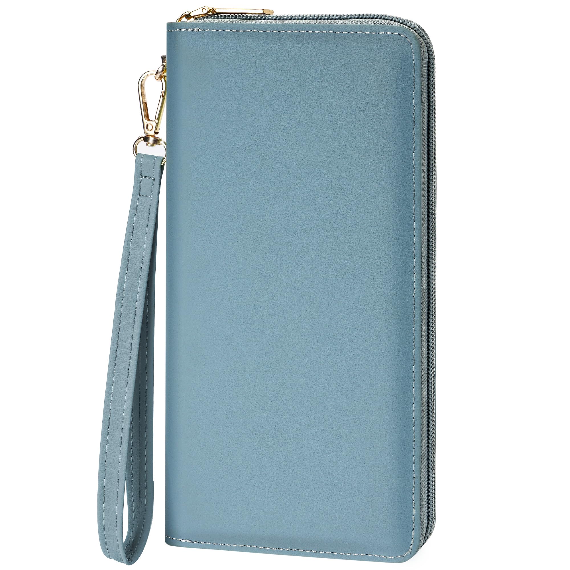 Large RFID Blocking Women’s Clutch Wallet with Wrist Strap & Zipper