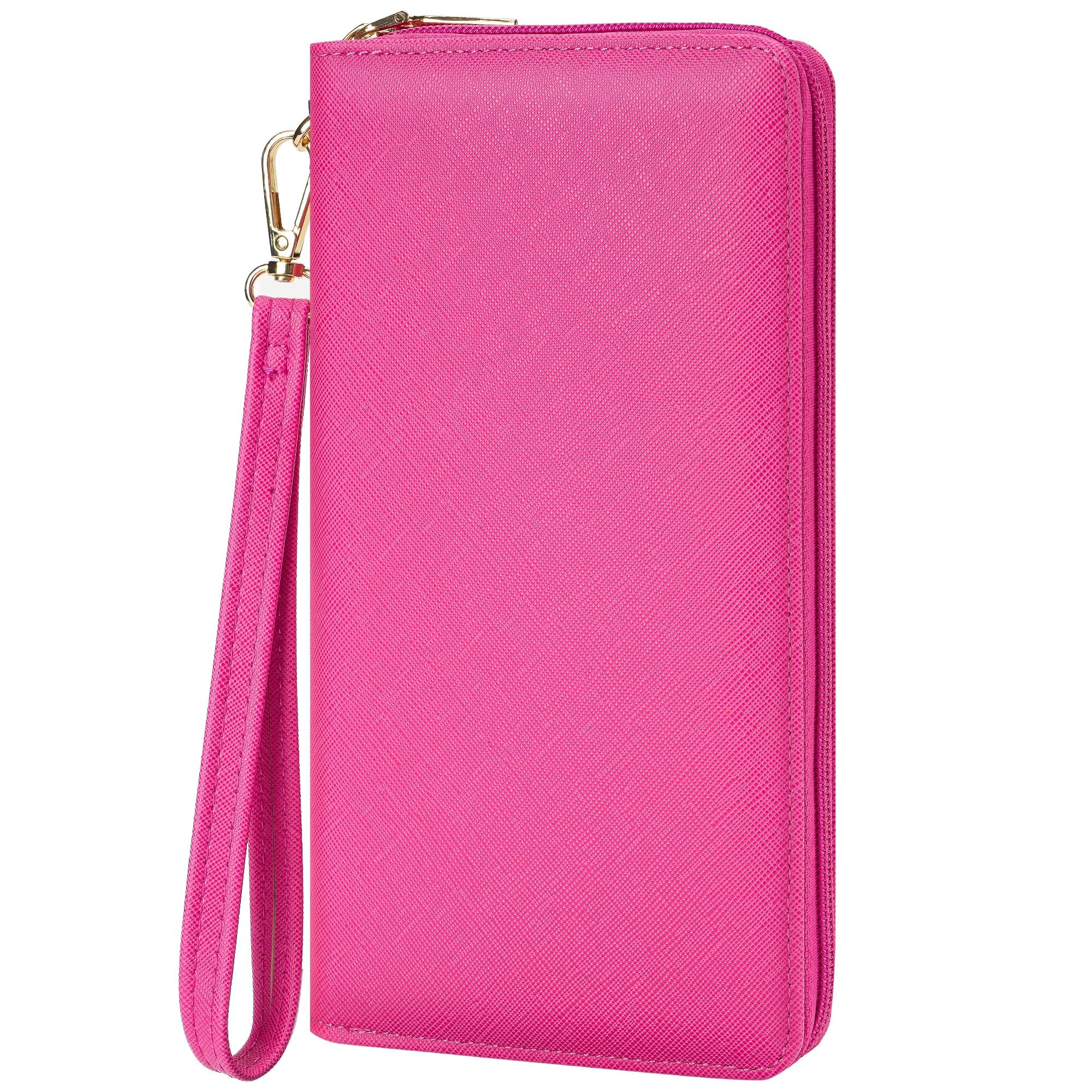 Large RFID Blocking Women’s Clutch Wallet with Wrist Strap & Zipper