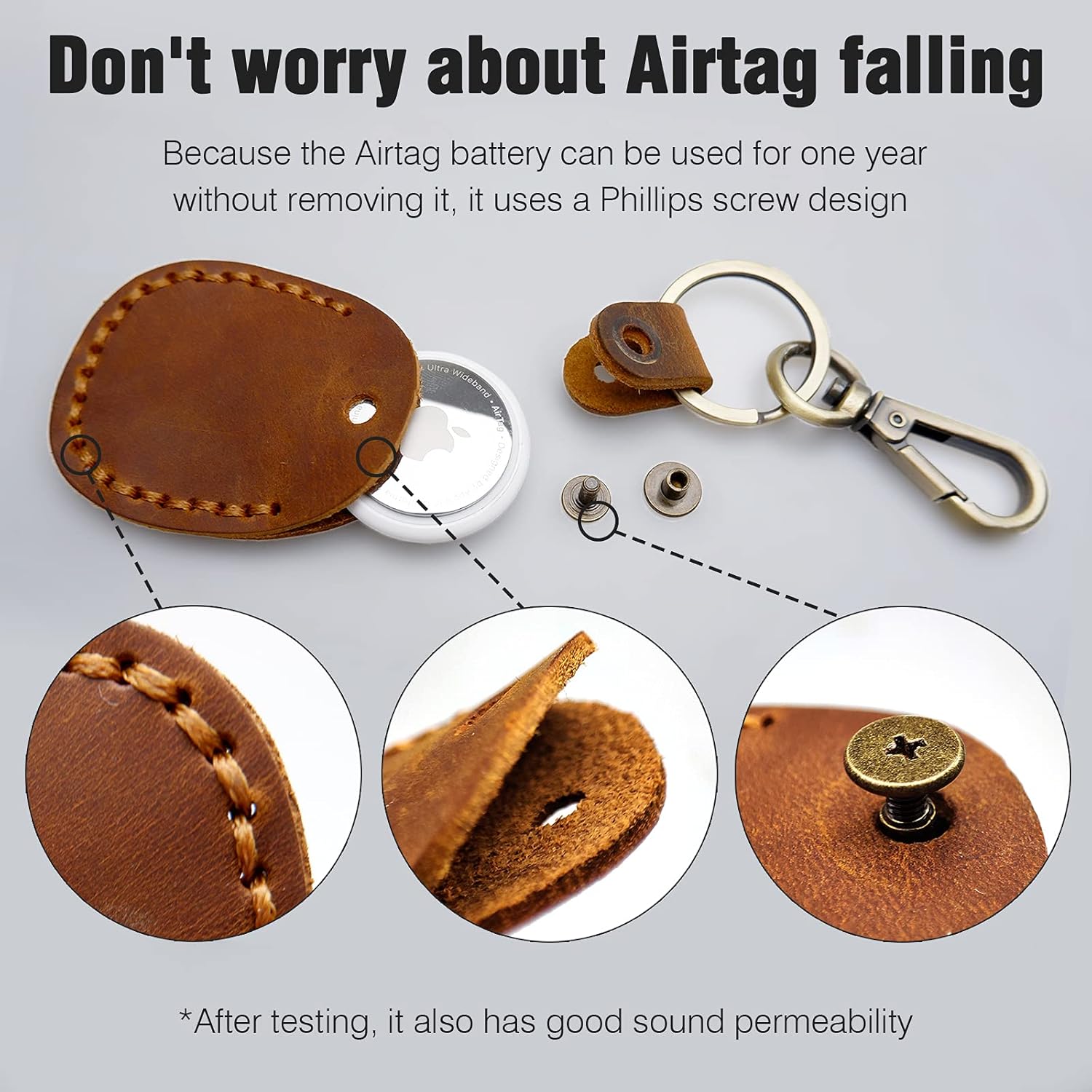 Leather AirTag Holder - Abbycart