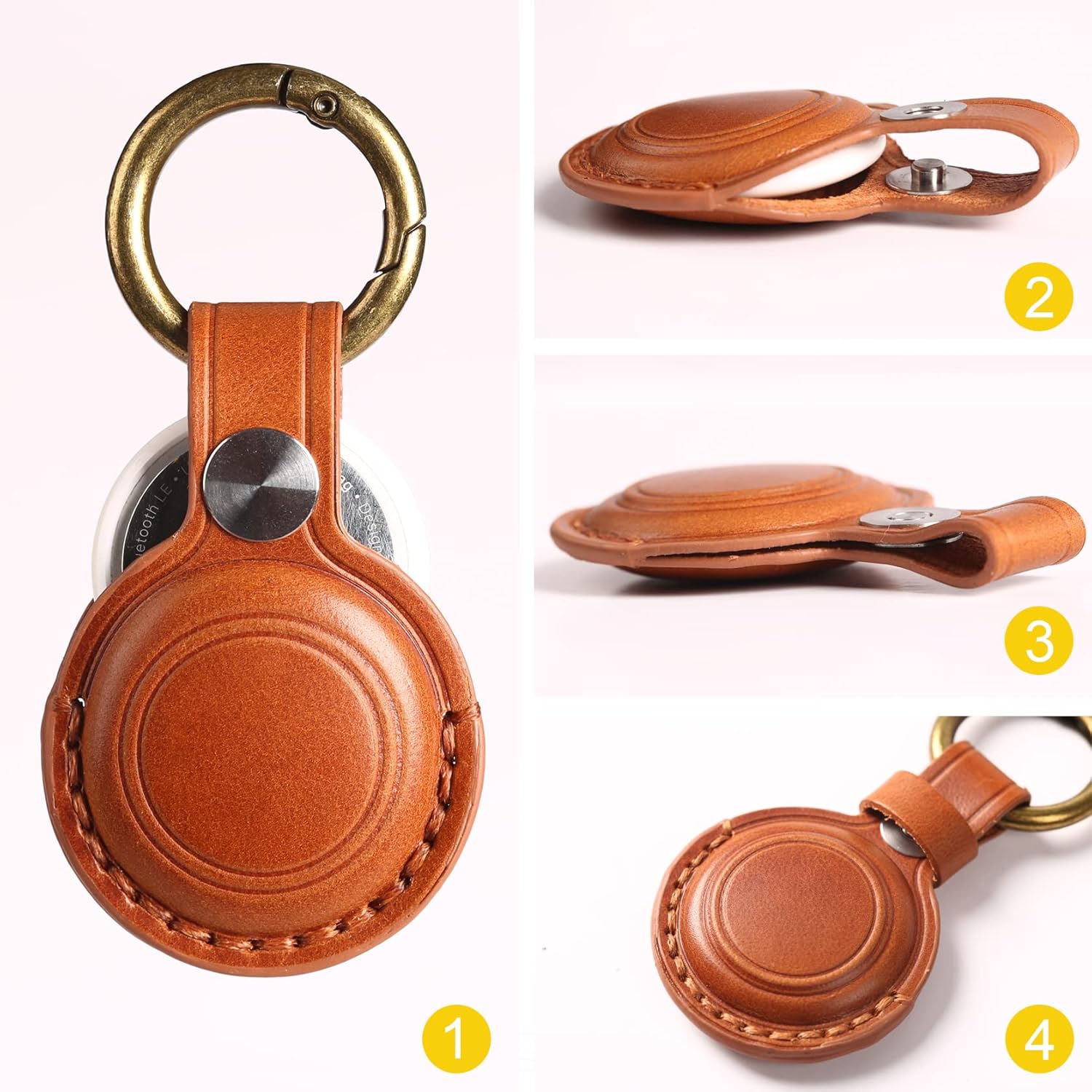 Leather AirTag Keychain