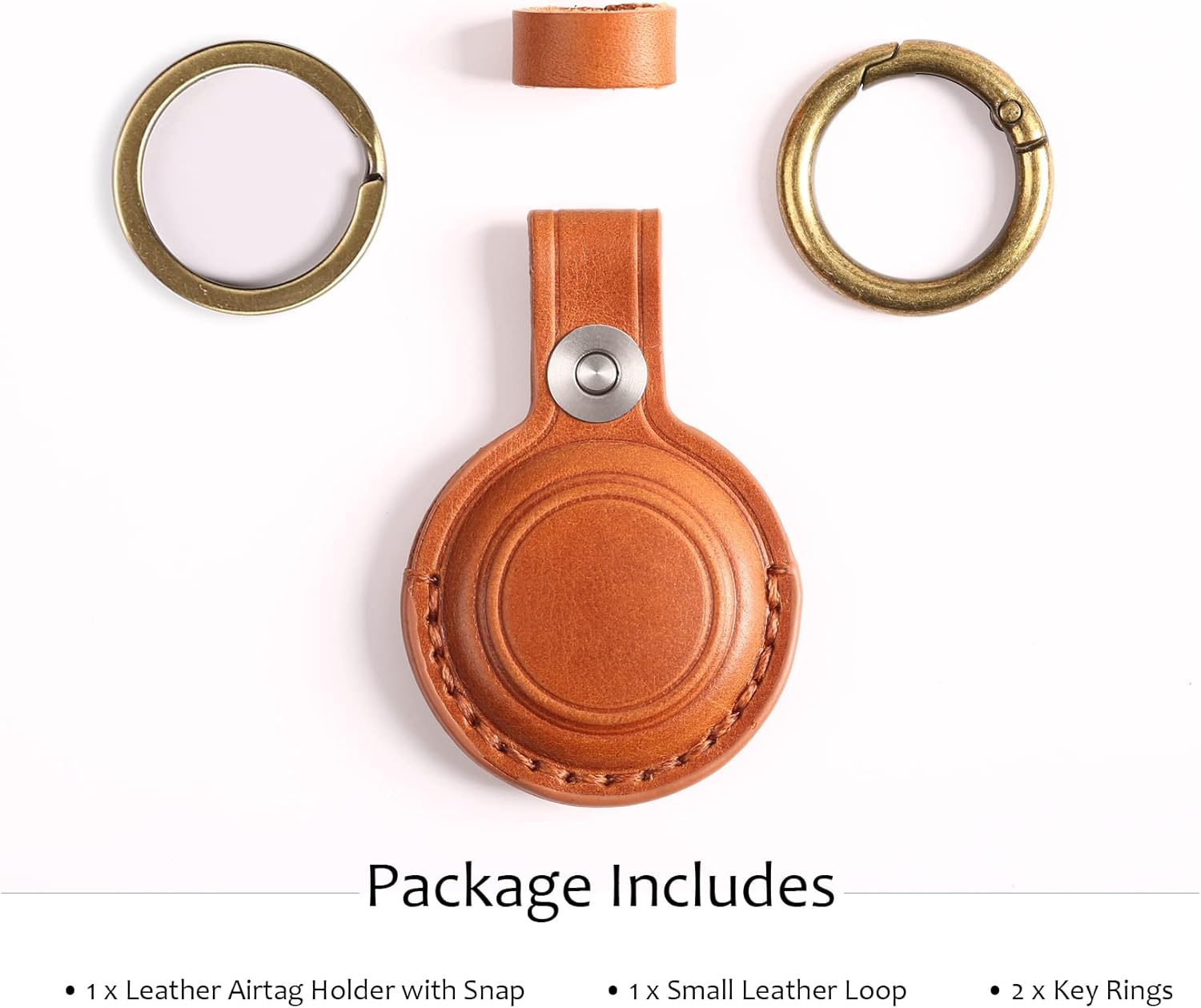 Leather AirTag Keychain