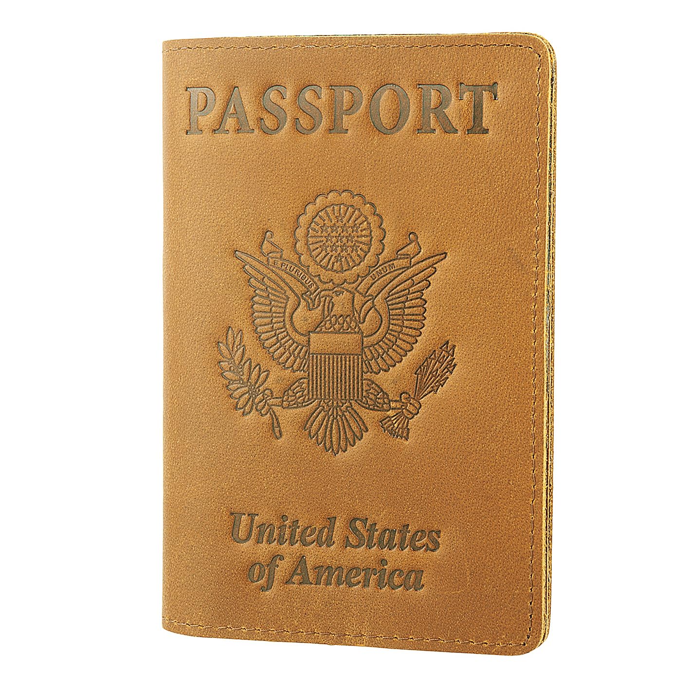 Leather Passport Holder RFID Blocking Slim Travel Wallet Men