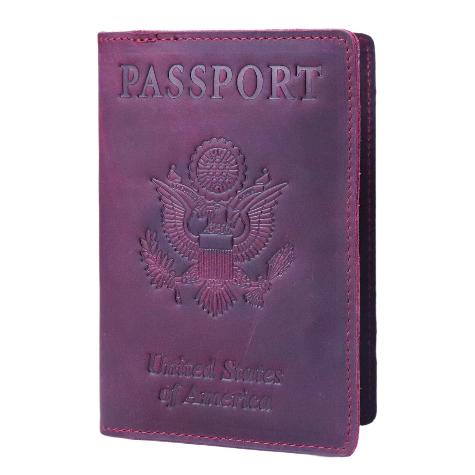 Leather Passport Holder RFID Blocking Slim Travel Wallet Men