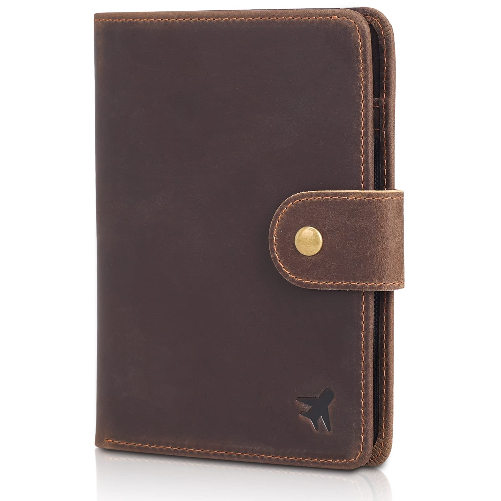 Leather Passport Holder with AirTag Slot – RFID Travel Wallet - Abbycart