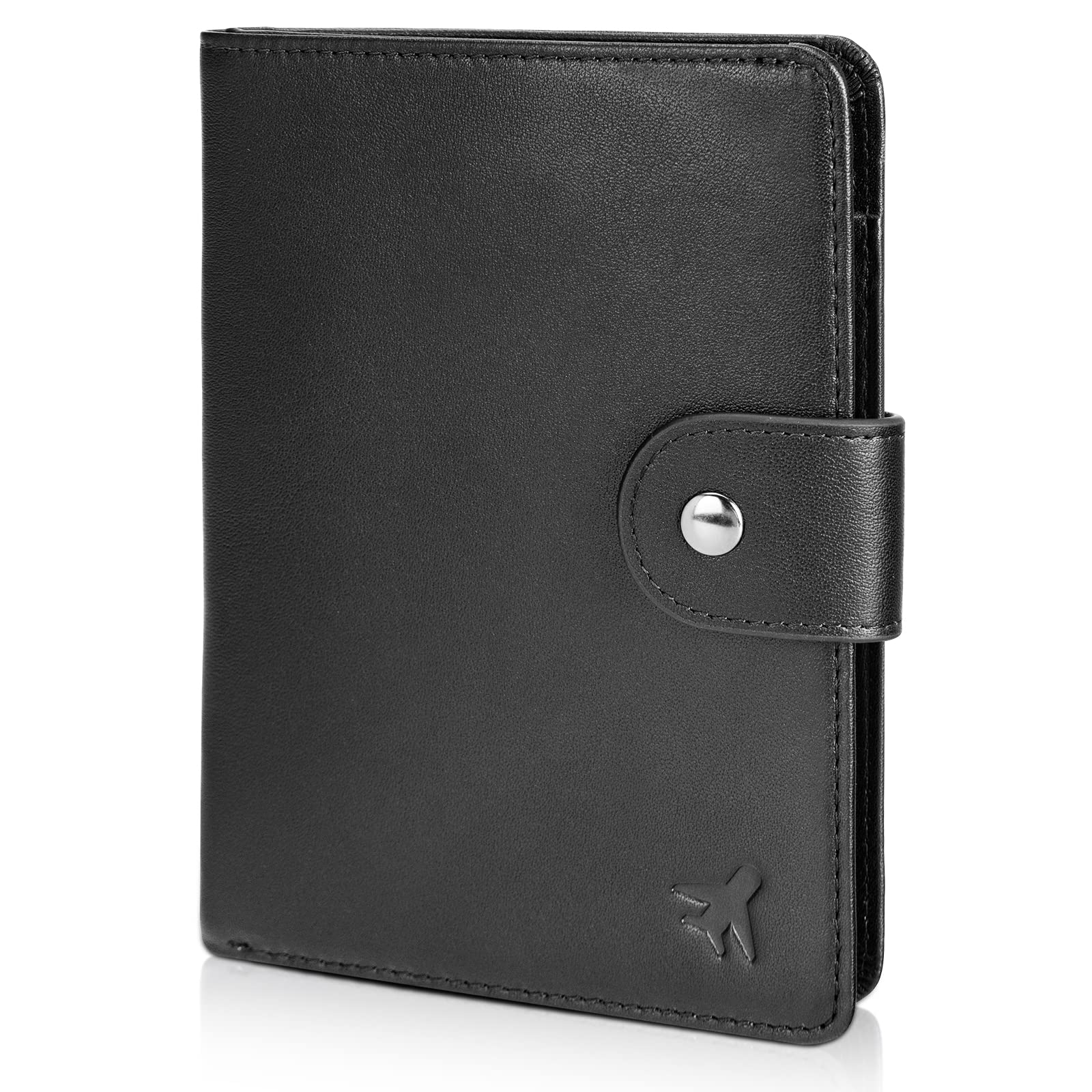 Leather Passport Holder with AirTag Slot – RFID Travel Wallet - Abbycart