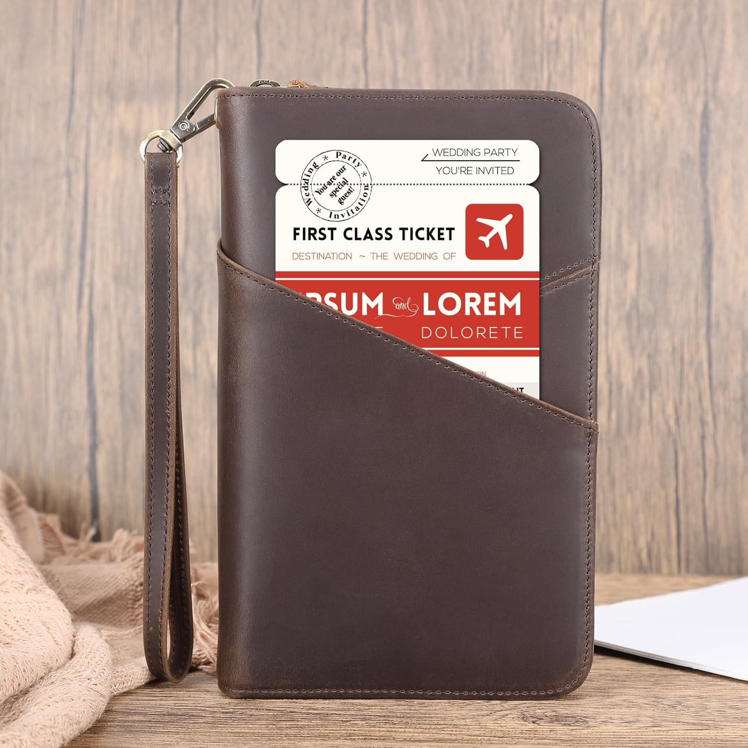 Leather Passport Wallet AirTag - Abbycart