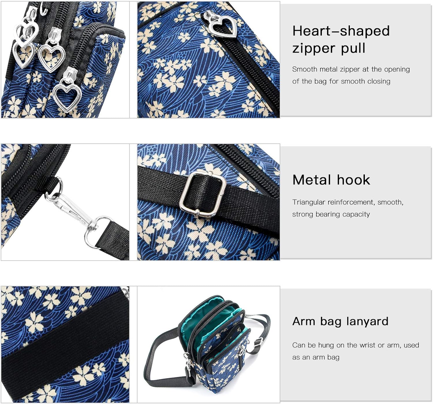 BIAOTIE Lightweight Small Crossbody bags Cell Phone Purses Travel Pouch Shoulder Bag for Women