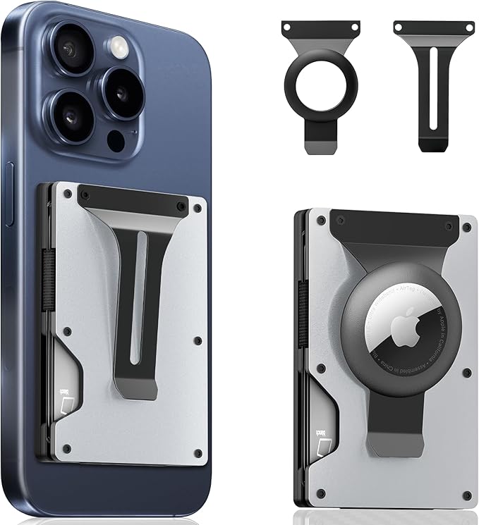 Magnetic RFID Wallet for iPhone 15/14/13/12 - Secure MagSafe Card Holder with AirTag Slot - Abbycart