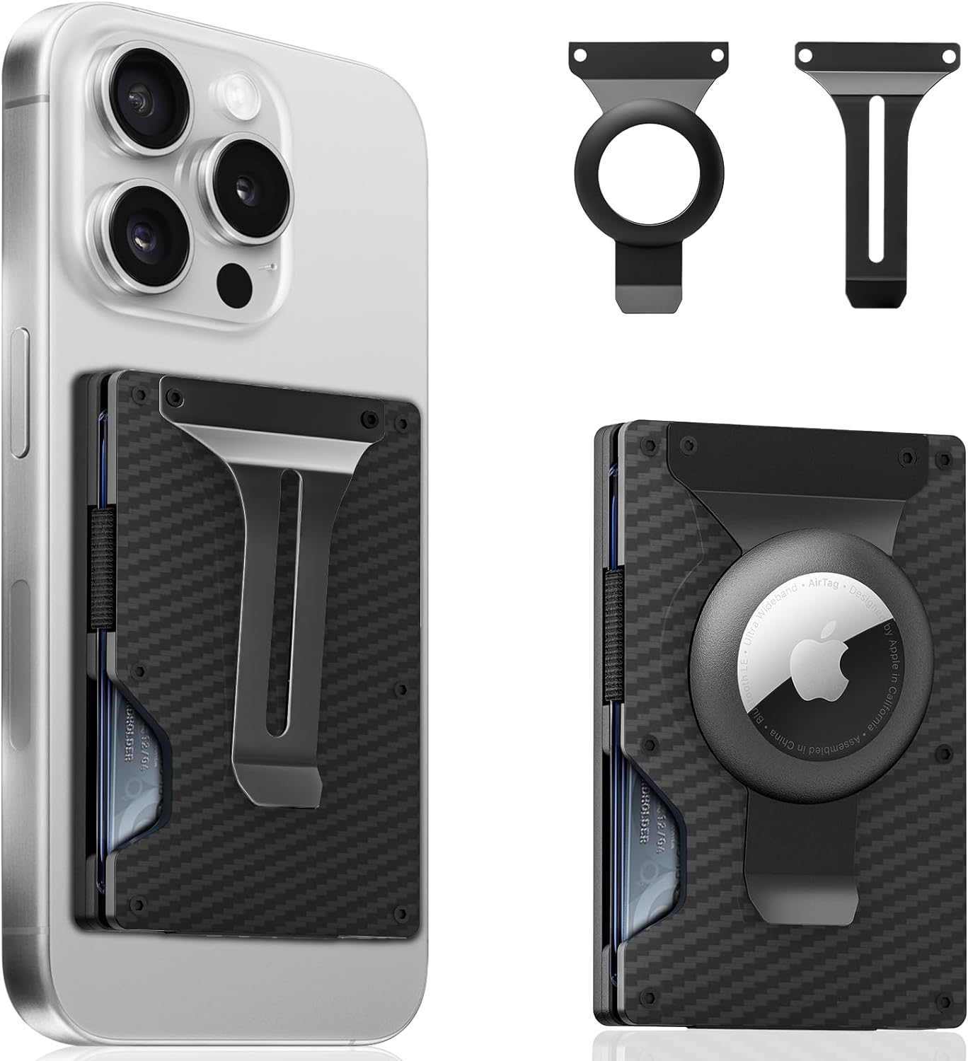 Magnetic RFID Wallet for iPhone 15/14/13/12 - Secure MagSafe Card Holder with AirTag Slot - Abbycart