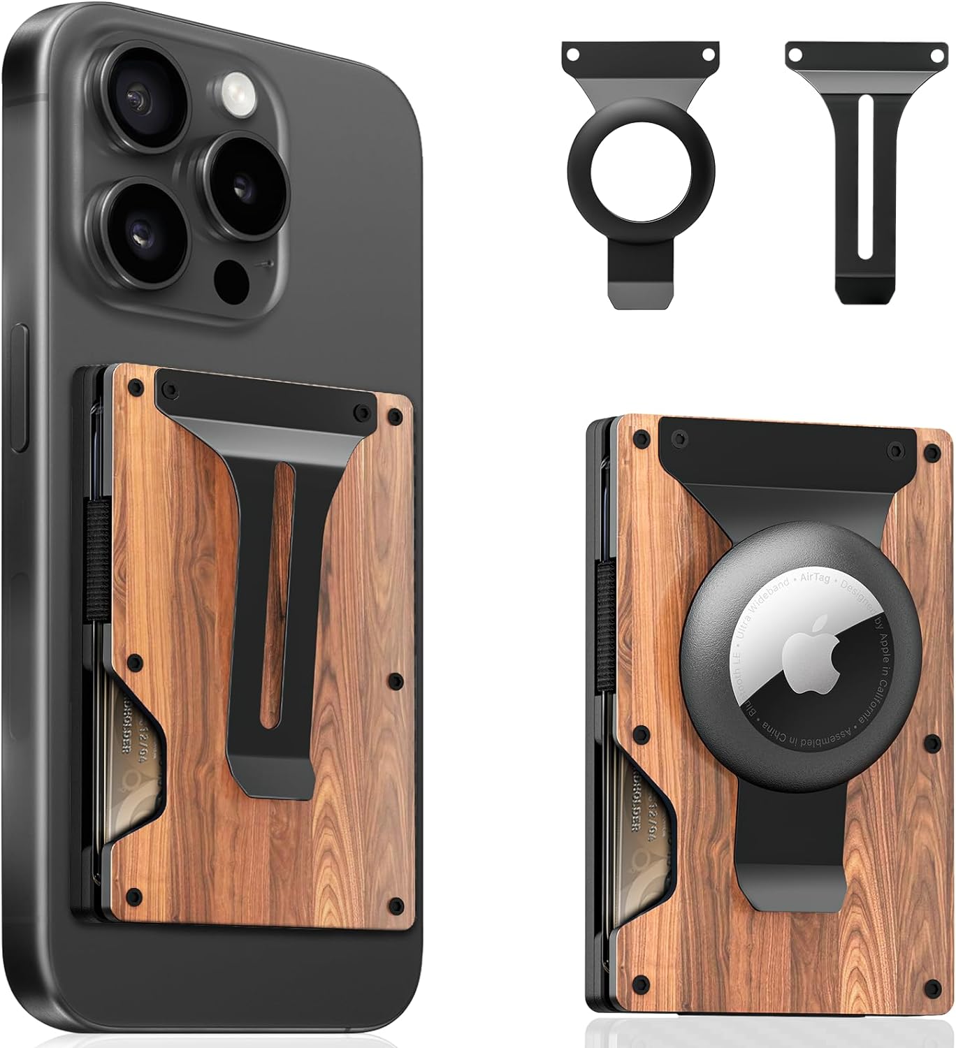 Magnetic RFID Wallet for iPhone 15/14/13/12 - Secure MagSafe Card Holder with AirTag Slot - Abbycart