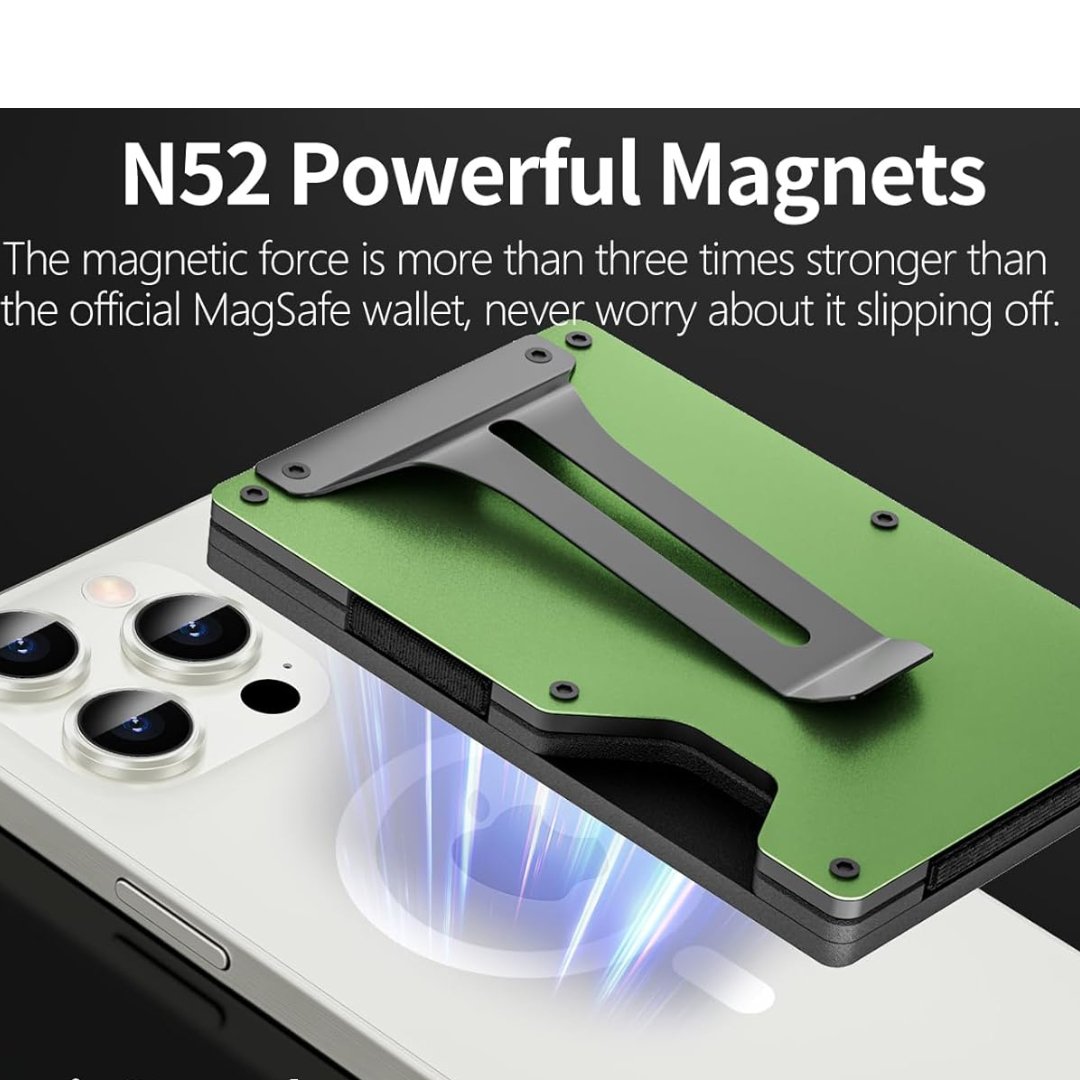 Magnetic RFID Wallet for iPhone 15/14/13/12 - Secure MagSafe Card Holder with AirTag Slot - Abbycart