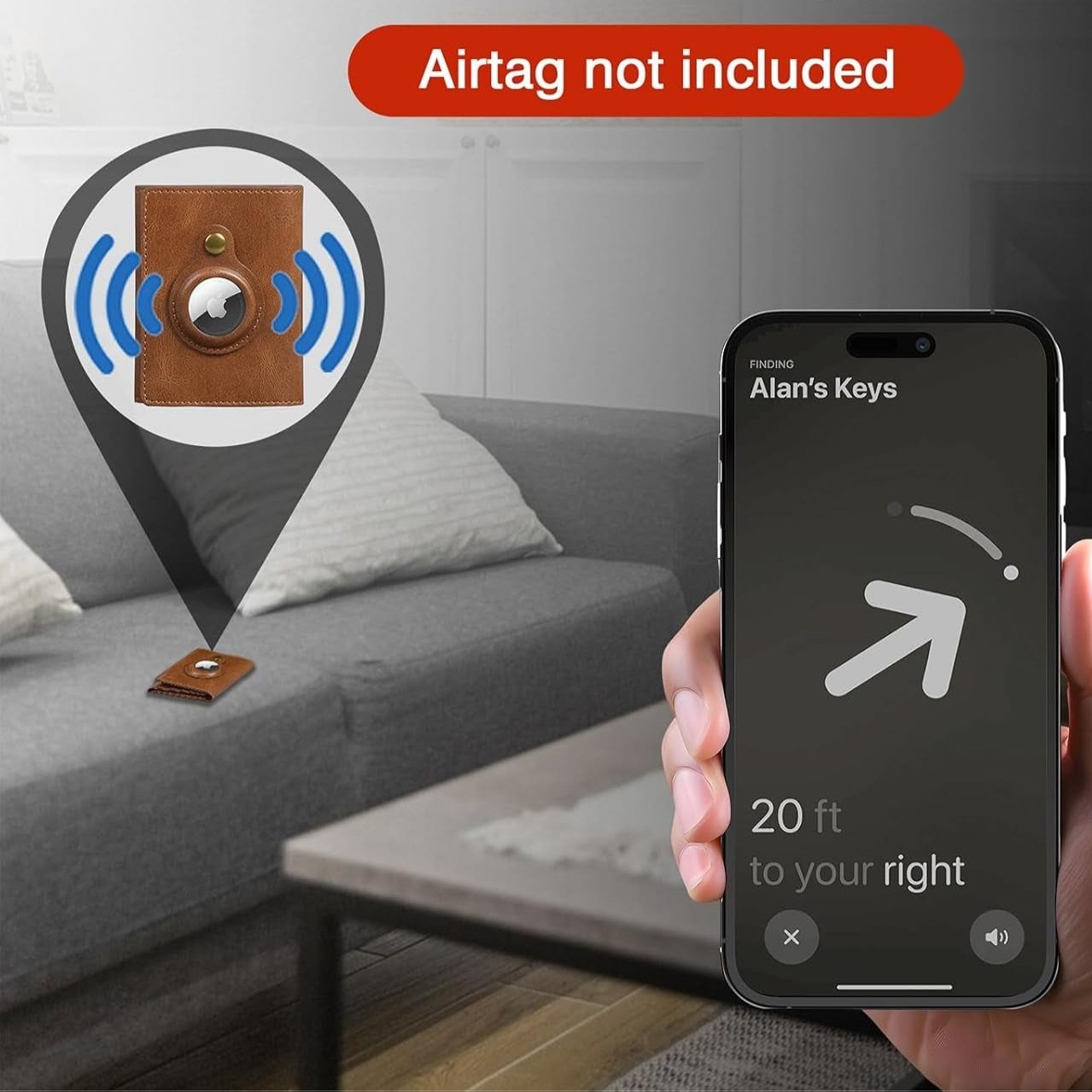 Magnetic Wallet for iPhone with AirTag Holder - Slim RFID Blocking Leather Wallet - Abbycart