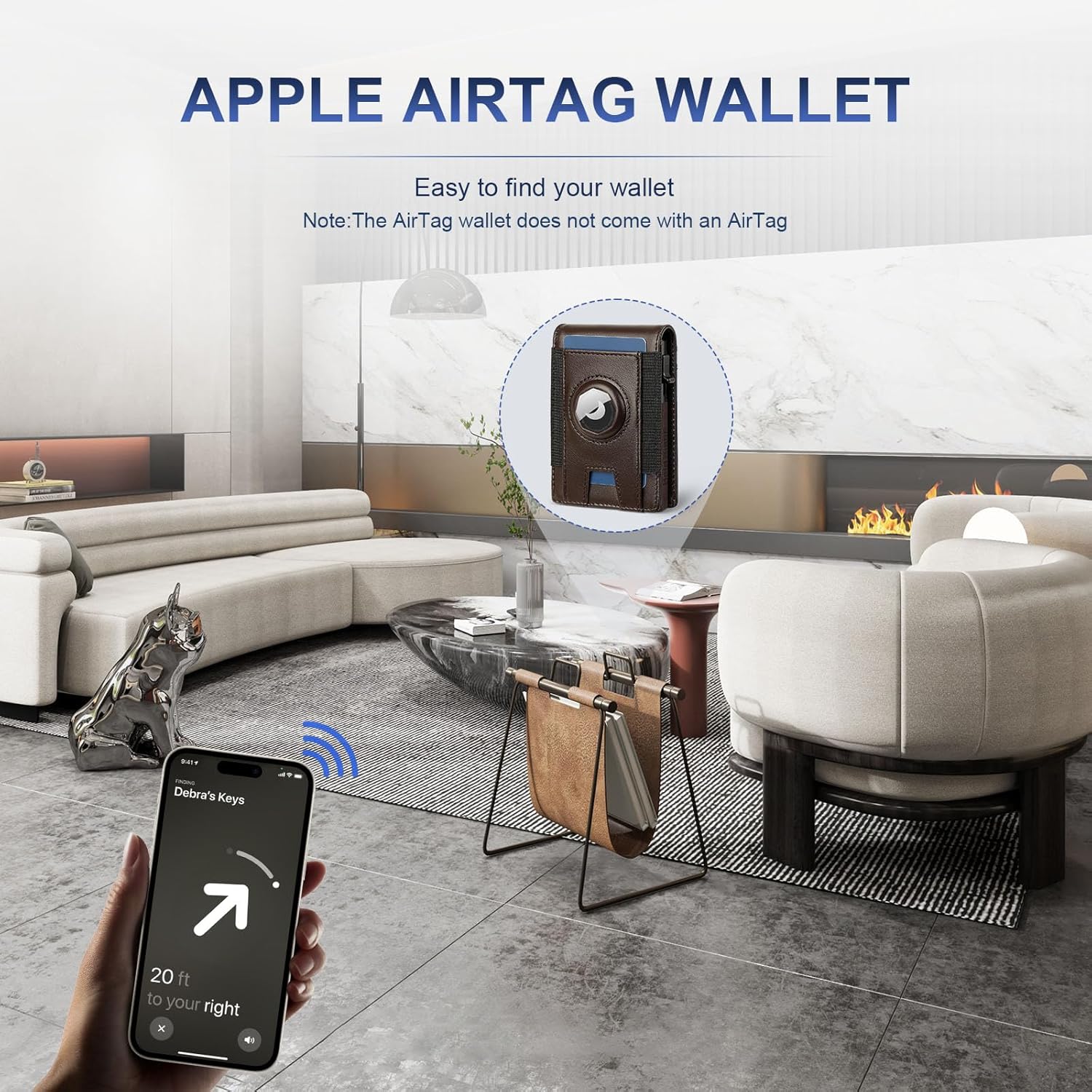 MagSafe AirTag Wallet for Men – Slim RFID Leather Holder - Abbycart